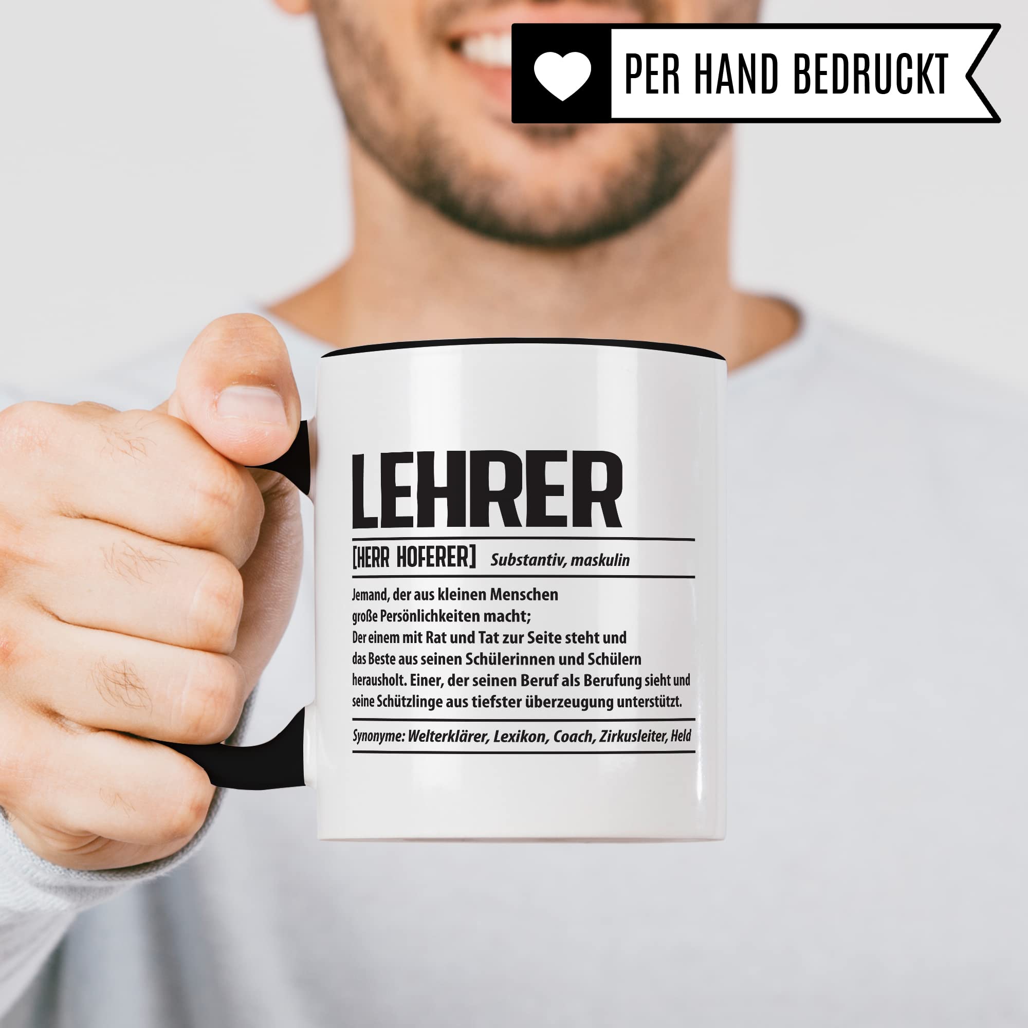 Lehrer Tasse personalisiert, Geschenk für Lehrer lustig eigener Name Definition Geschenkidee Beruf Abschied abschiedsgeschenk Kaffee-Becher