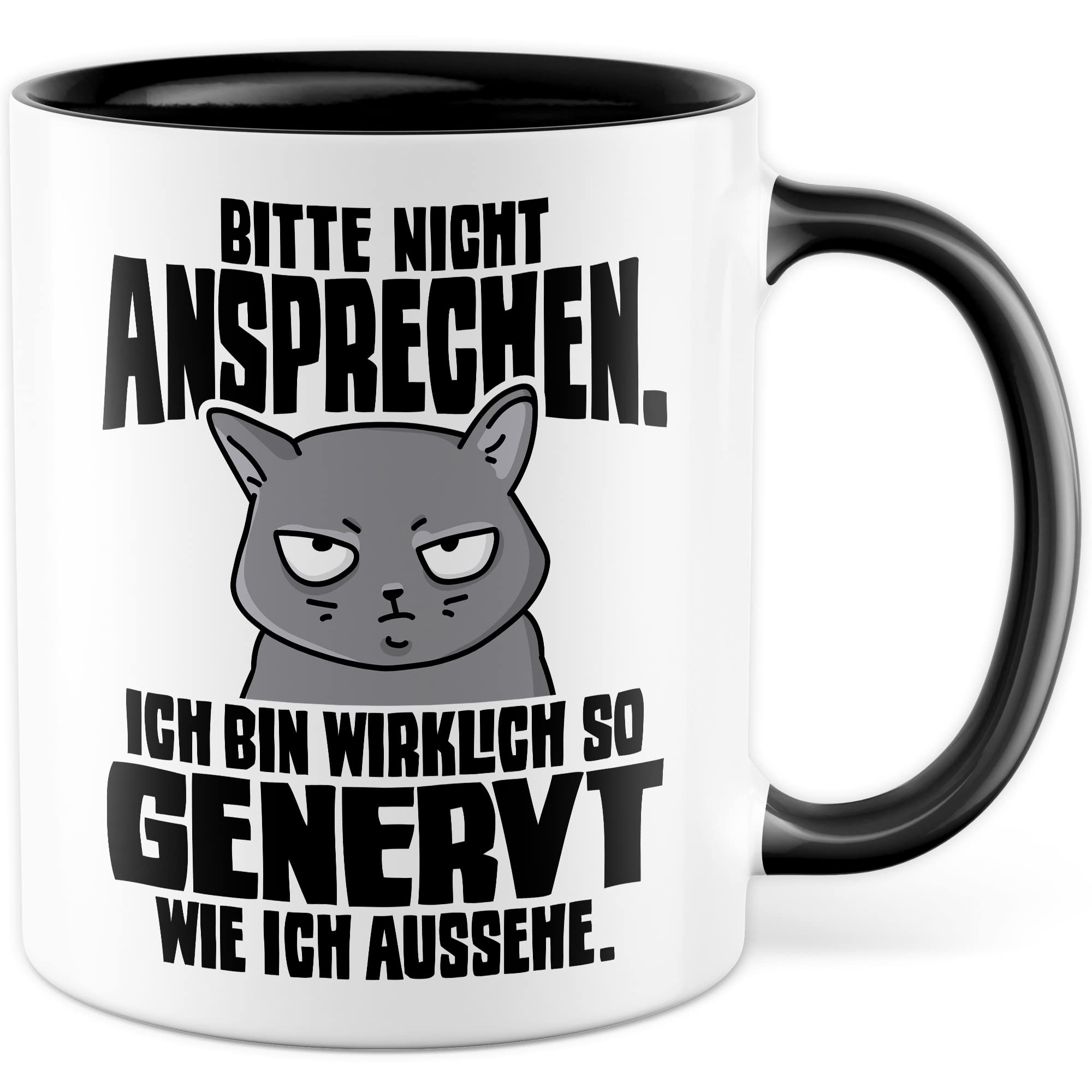 Lustige Tasse Spruch Kaffeetasse Sarkastisch Nicht ansprechen Kaffee-Becher Geschenk Büro Kollege Geschenkidee Kollegin Teetasse mit Motiv Humor