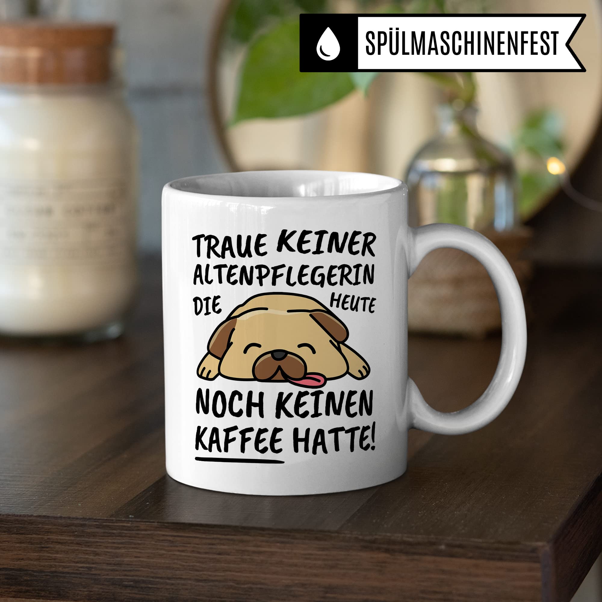 Tasse Altenpflegerin lustig, Altenpflegerin Geschenk Beruf, Spruch Kaffeebecher Altenpflegerinnen Geschenkidee, MANUELLE KEYWORDS Kaffee-Tasse Teetasse Becher