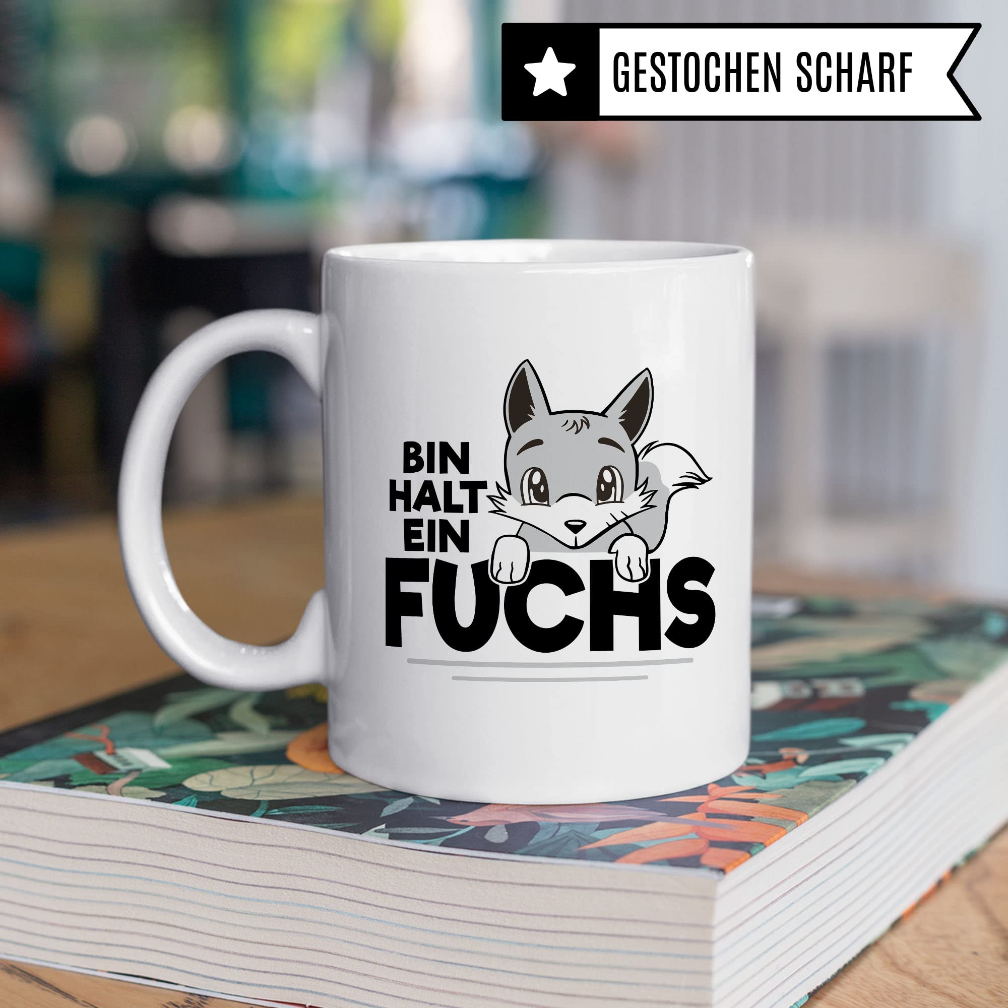 Fuchs Tasse, Bin halt ein Fuchs Spruch, Geschenk Schlaufuchs Besserwissen Schlaumeier, Fuchs-Motiv, Geschenk Kollegen Freund Freundin lustiger Fuchs Büro-Tasse