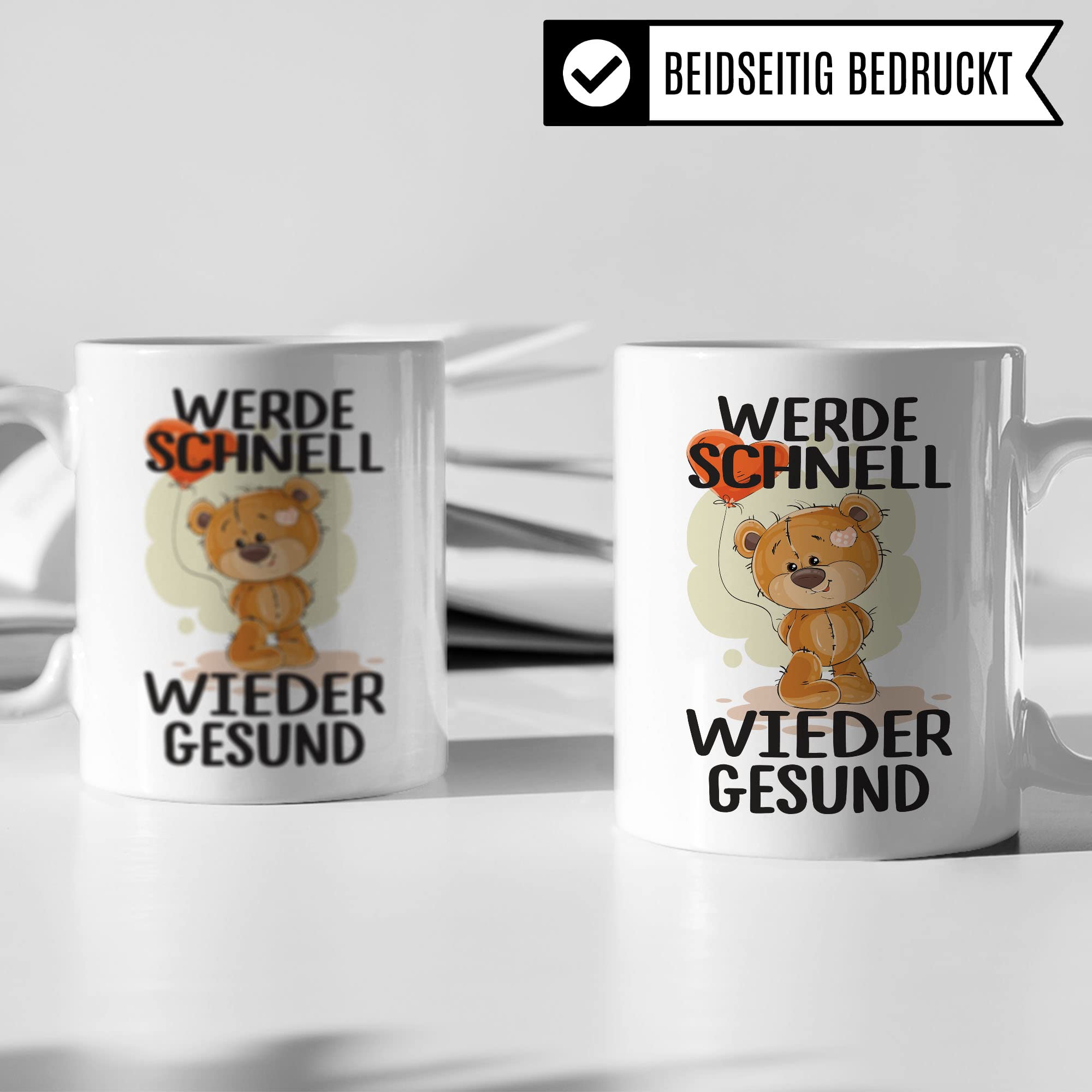 Gute Besserung Tasse, Werde schnell wieder gesund, Geschenk Krankheit Bruch Verletzung Krankenhaus-Aufenthalt, schöner Spruch Geschenkidee Kaffee-Becher Kaffeetasse