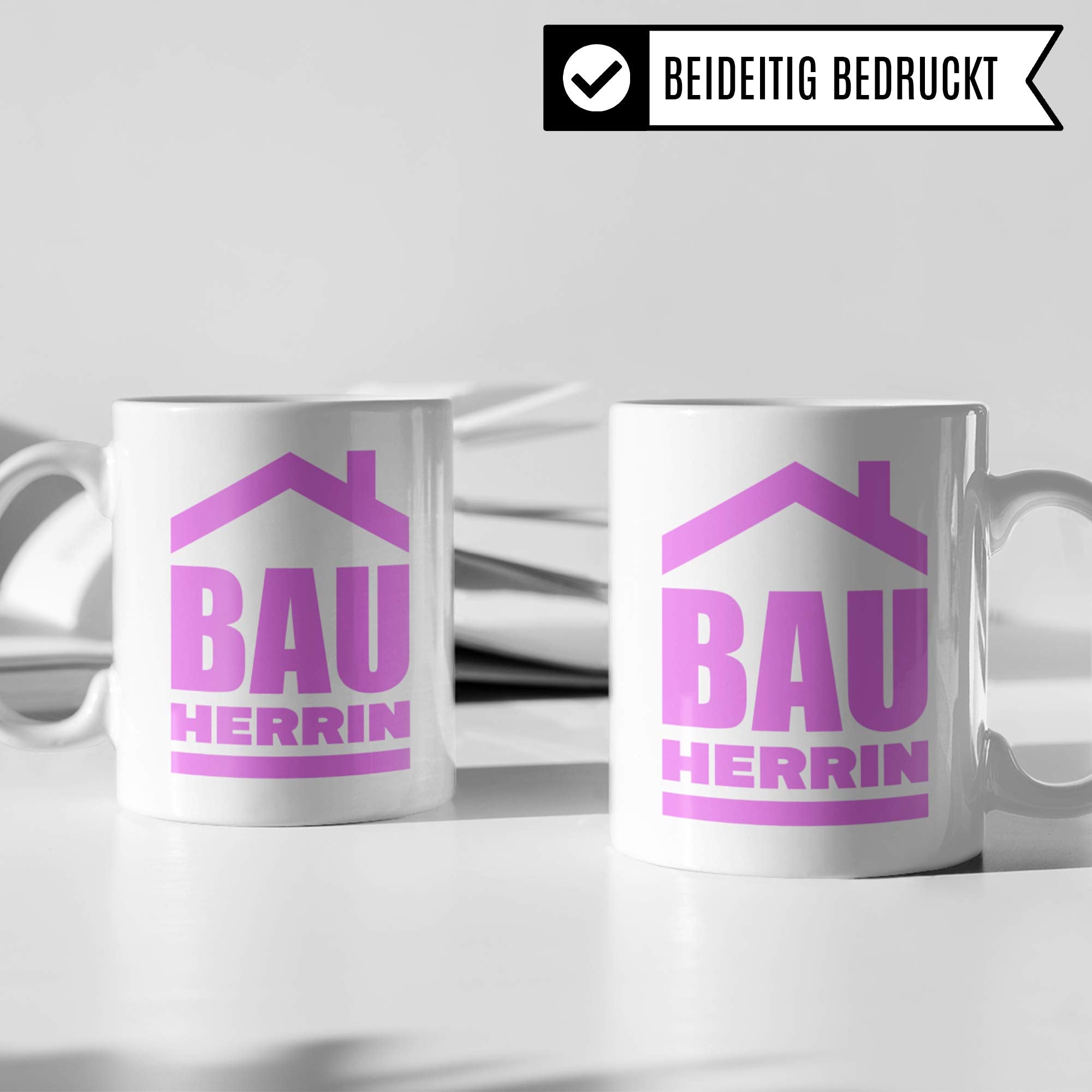 Pagma Druck Tasse Bauherrin, Geschenke zum Richtfest Mitbringsel, Becher Einweihungsfeier Einweihung Bauherr Frau, Geschenkideen zum Richtfest, Baustelle Häuslebauer Hausbau Humor