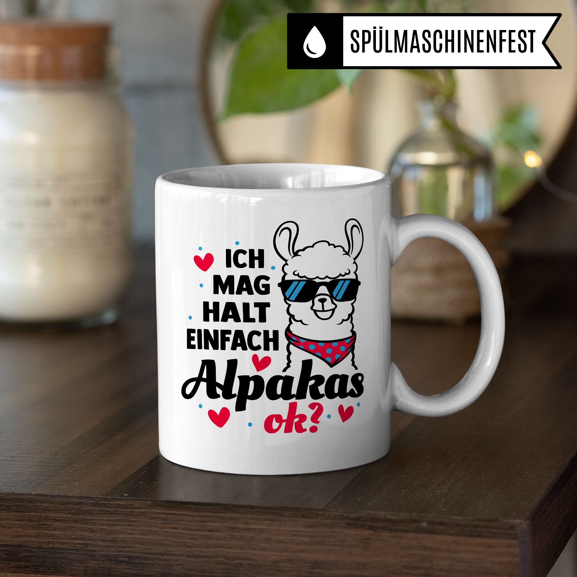 Tasse Alpaka-Motiv, Ich mag halt einfach Alpakas, ok? Geschenk Alpakaliebhaber, süße Alpaka-Tasse Motiv, Geschenk Kollegen lustige Büro-Tasse Kaffeetasse