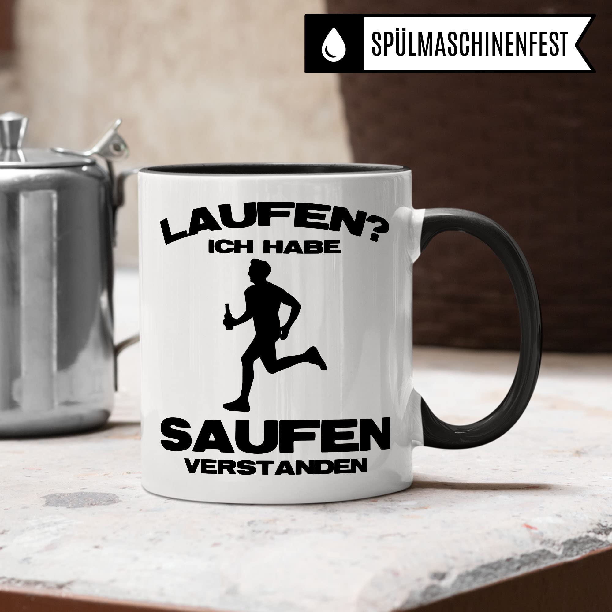 Läufer Tasse Geschenkidee Jogger Kaffeetasse Humor Witz Geschenk für Läuferin Kaffeebecher Joggerin Becher