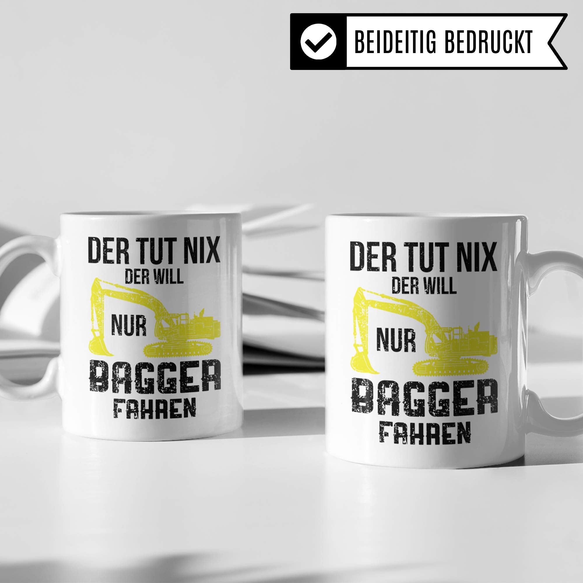 Pagma Druck Tasse Bagger Männer, Baggerfahrer Geschenk, Geschenkidee für Baumaschinenführer & Bagger Fahrer Becher, Kaffeetasse Baumaschinen Baggerführer Baustelle