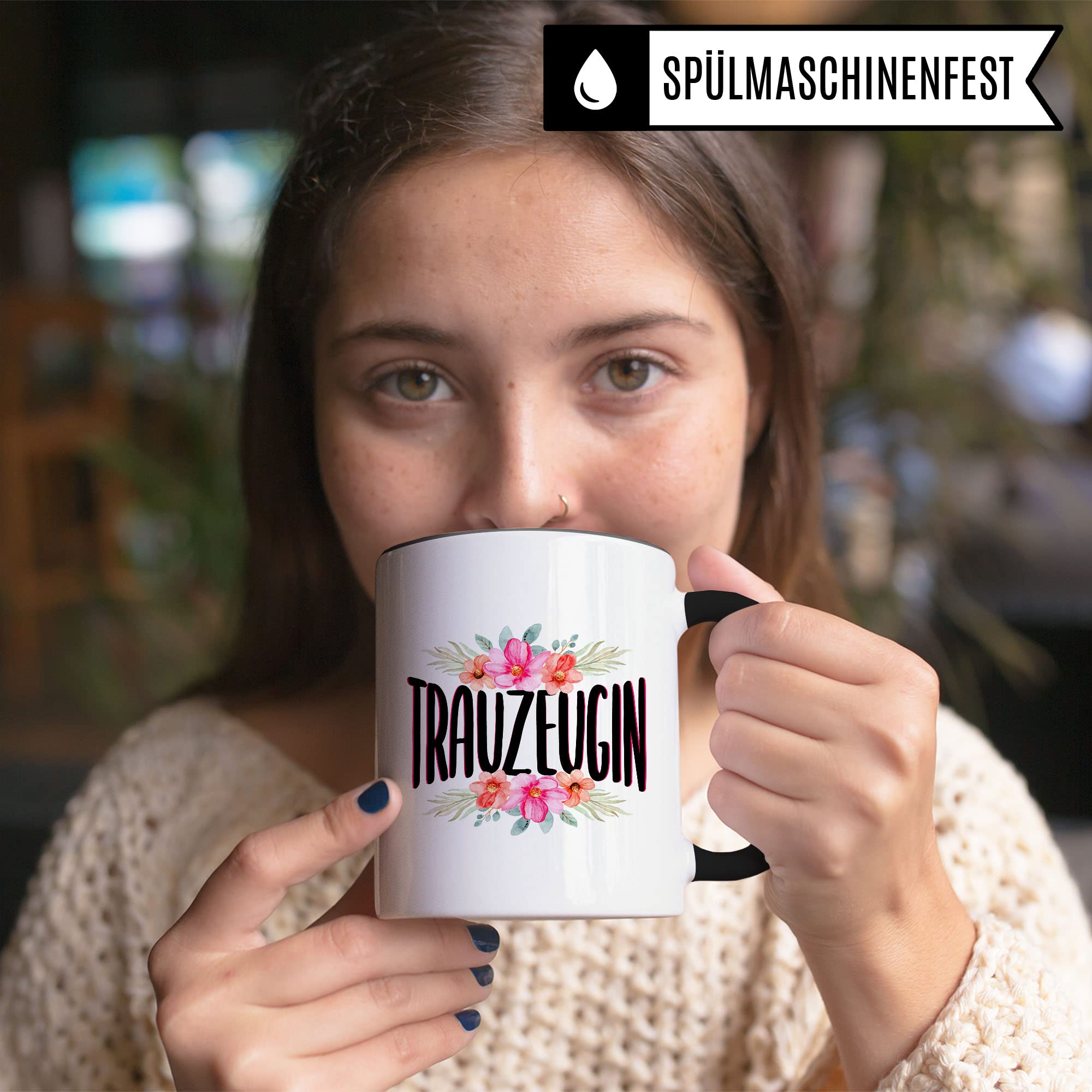 Trauzeugin fragen Tasse Geschenk Trauzeugin süßes Trauzeugin-Motiv schöne Geschenkidee Kaffeetasse Teebecher Hochzeit