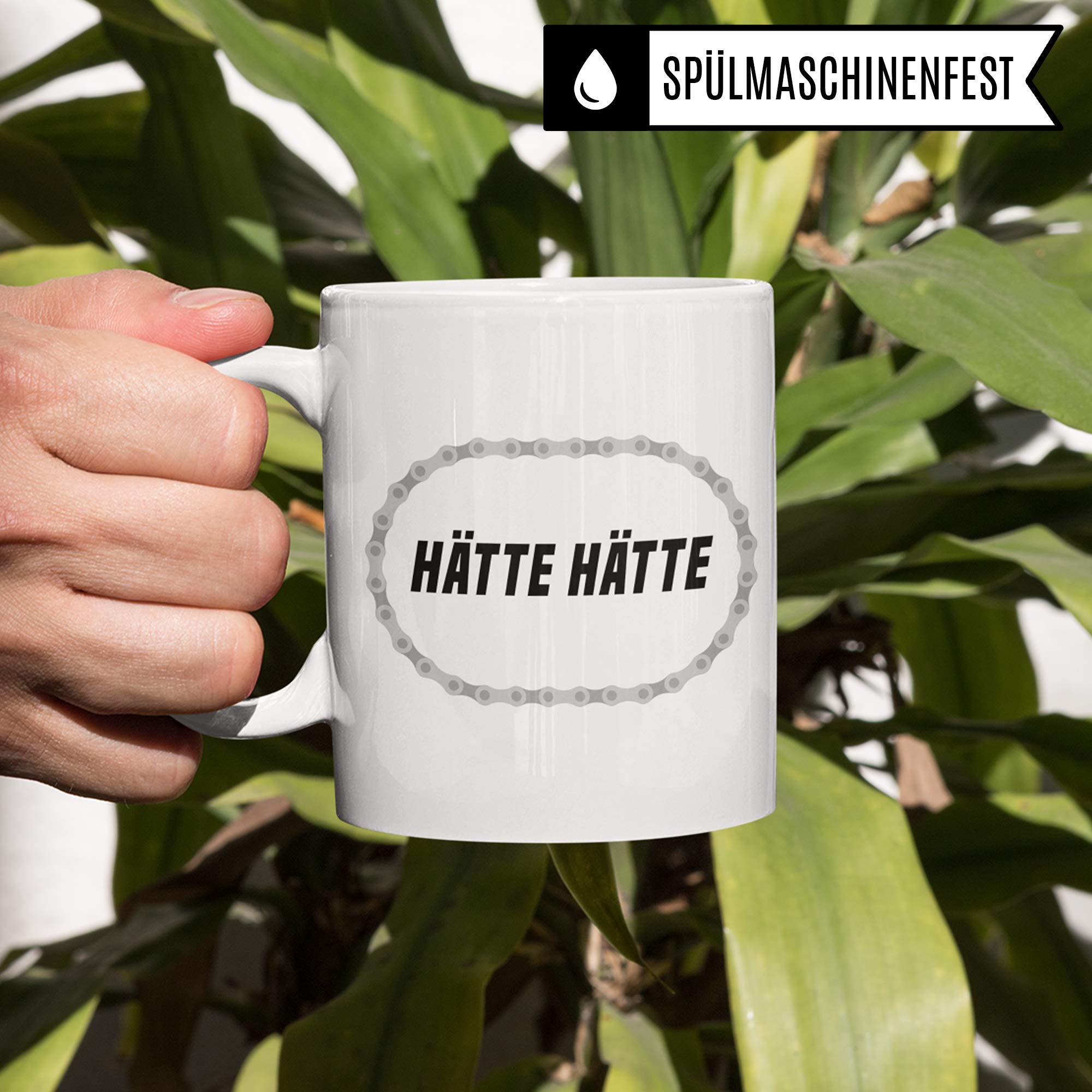 Pagma Druck Fahrrad Tasse lustig, Geschenk Fahrradfahrer Männer, Becher Fahrradmotiv Fahrräder, Rennrad Mountainbike Fahrrad Geschenkideen lustig, Hätte Hätte Fahrradkette Radfahren Kaffeetasse