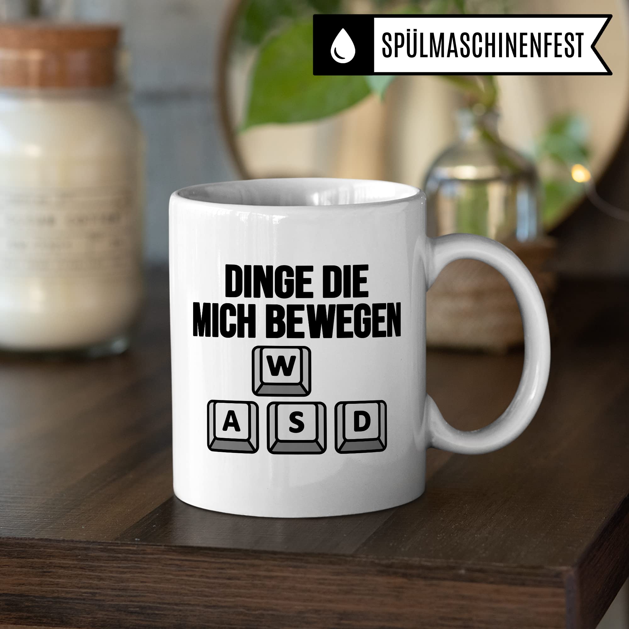 Gaming Tasse, Dinge die mich bewegen Kaffeetasse für Gamer Zocker Computerspieler Kaffee-Becher Geschenk Geschenkidee Nerd Teetasse mit Spruch lustig Gaming-Fans Computer-Spiele zocken