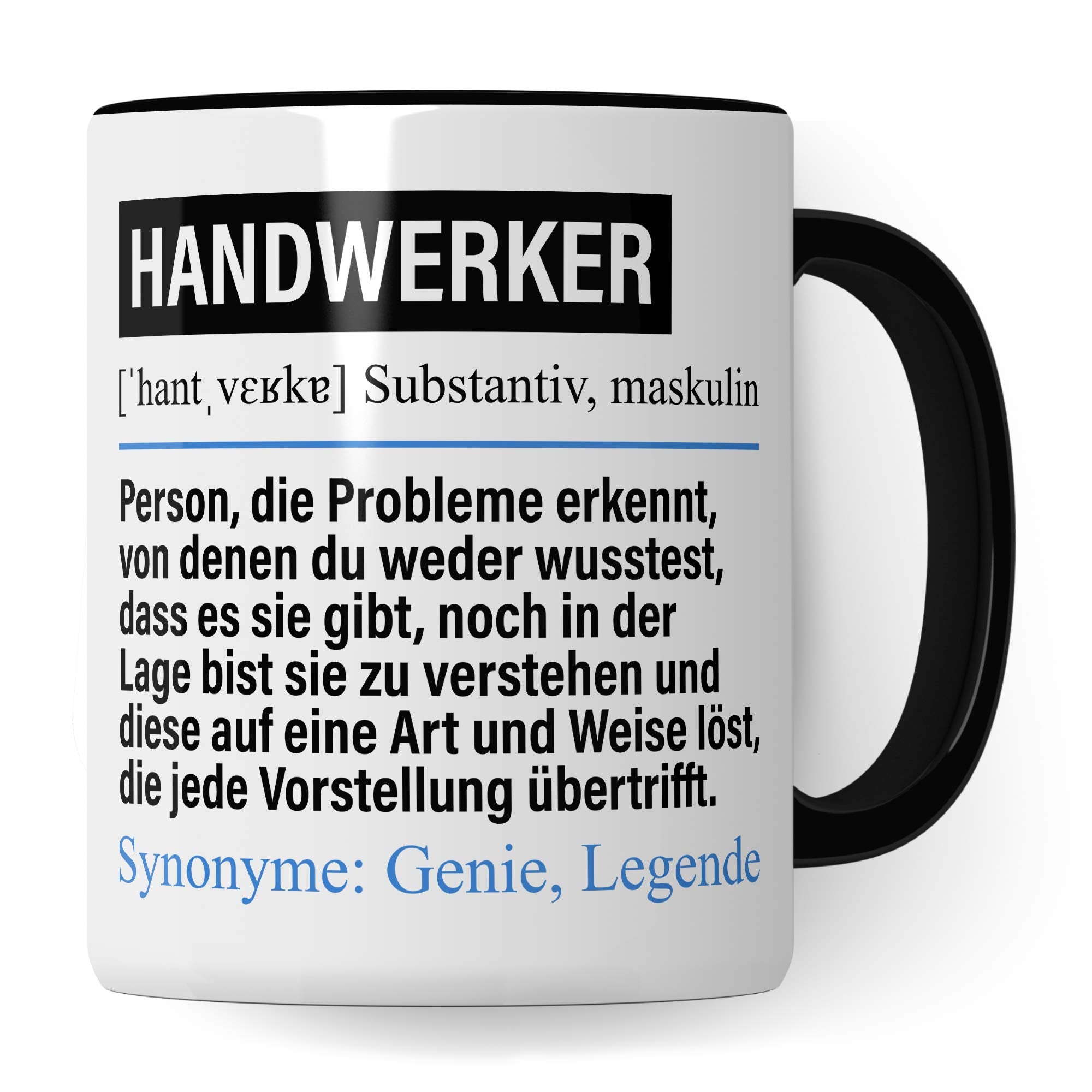 Pagma Druck Tasse Handwerker lustig, Handwerker Geschenk, Spruch Handwerk Kaffeebecher Geschenkidee, Kaffeetasse Beruf Handwerken Teetasse Handwerksmeister Becher