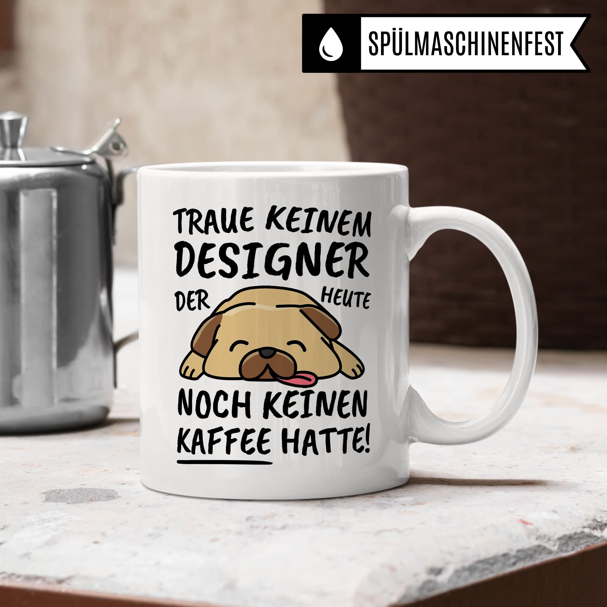 Tasse Designer lustig Designer Geschenk Beruf Spruch Kaffeebecher Designer Geschenkidee Modedesigner Gestalter Designermode Atelier Kaffee-Tasse Teetasse Becher