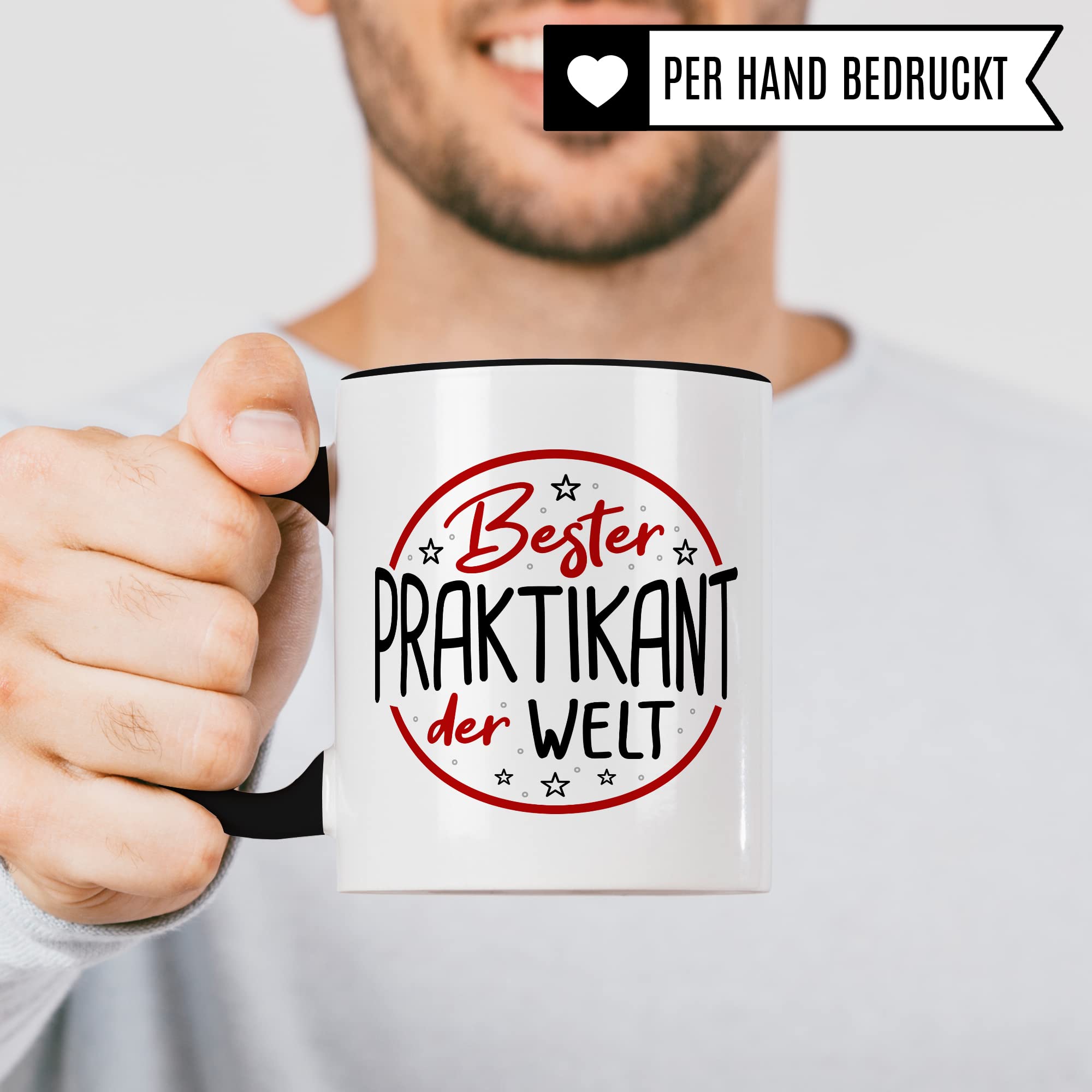 Tasse Praktikant, Bester Praktikant Geschenkidee vollendetes/begonnenes Praktikum Kaffee-Becher mit Spruch lustig Kaffeetasse Teetasse Lehrling Azubi Geschenk