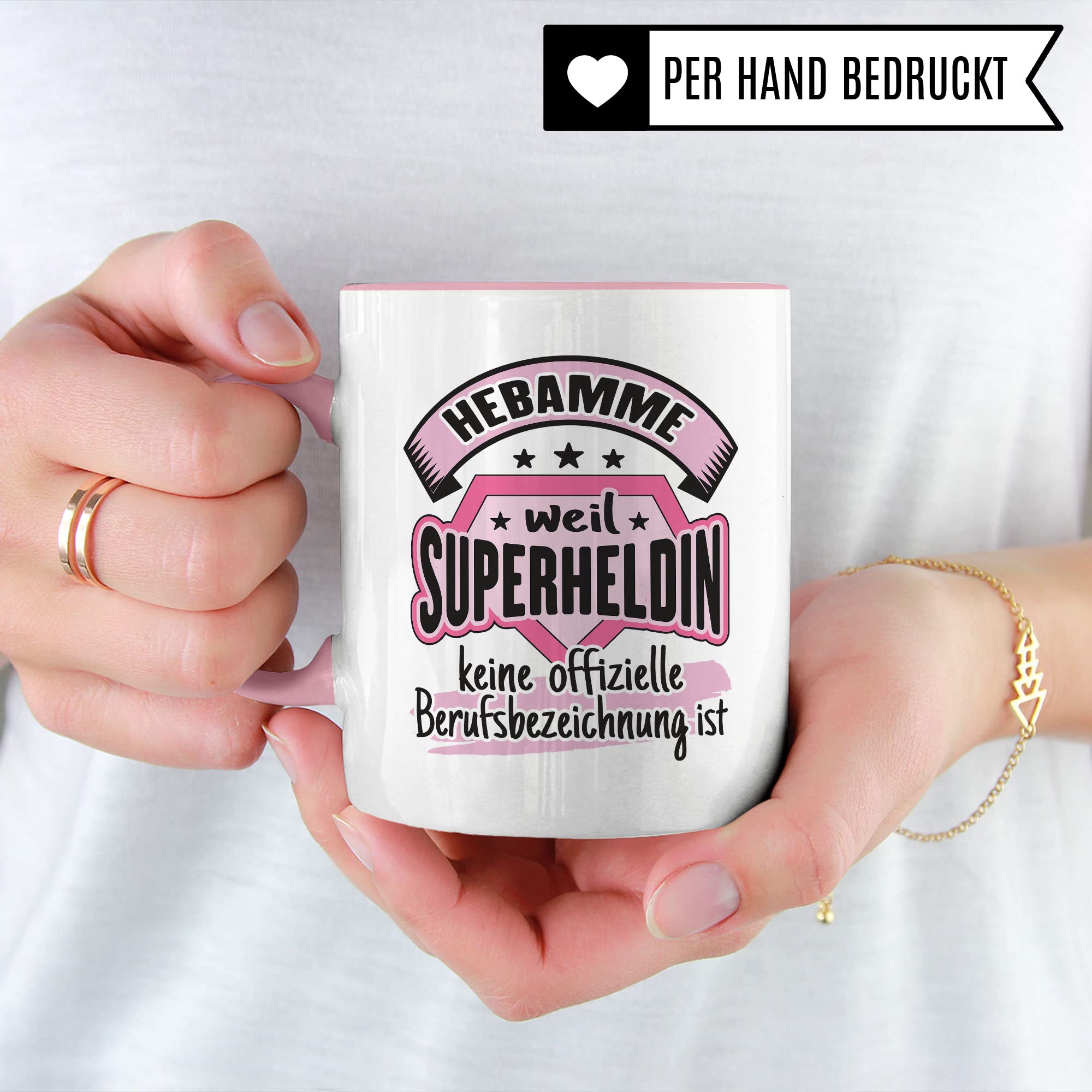 Dankes-Geschenk-Tasse Hebamme, Hebamme - weil Superheldin keine offizielle Berufsbezeichnung ist Tasse, Hebamme Geschenk Dankeschön Tasse schöner Sprüch schönes Motiv Kaffeetasse Hebamme Beruf-Tasse