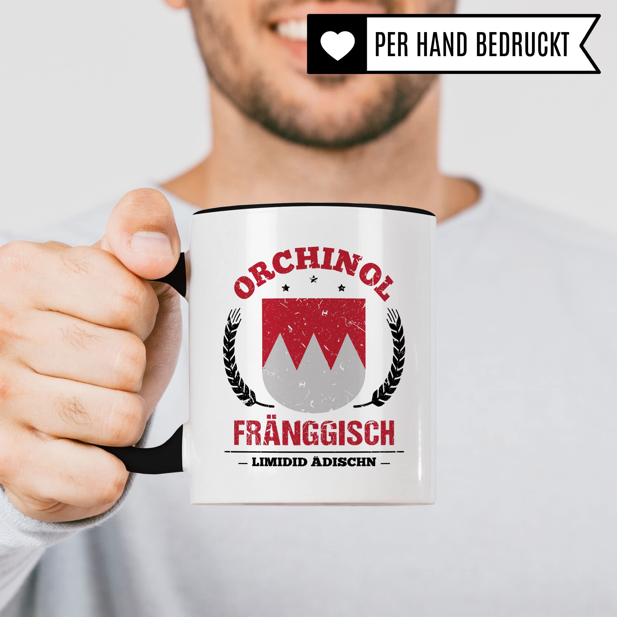 Franken Tasse Geschenkidee Kaffeetasse Humor Witz Geschenk für Ober Unter Mittel Franke Kaffeebecher Bayern Becher