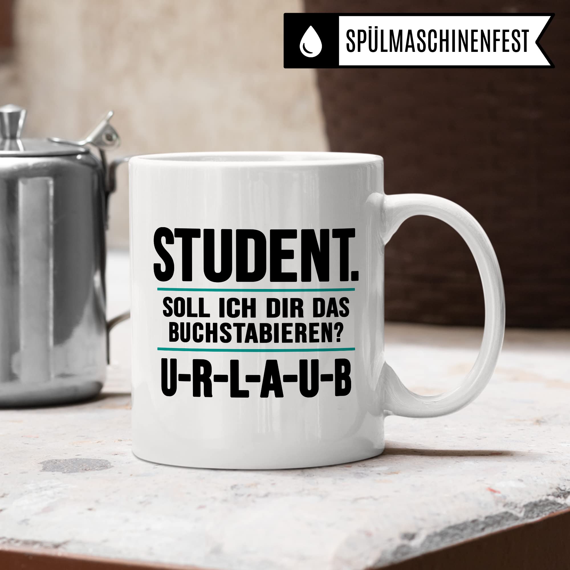 Studenten Tasse lustig Urlaub Student Kaffeetasse Witz Studentin Kaffee-Becher Studium Humor Studieren Geschenk Studienbeginn Geschenkidee Erstsemester