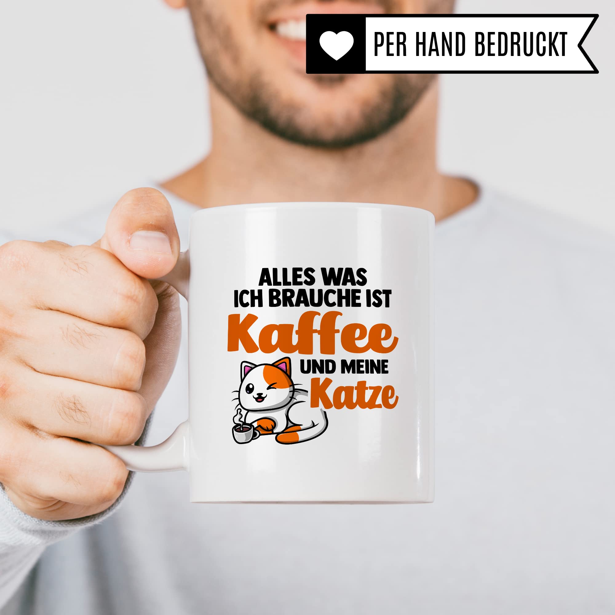 Lustige Tasse Katzen Kaffeetasse Humor Kaffee-Becher mit Spruch Katze Witz Katzenmama Geschenk Geschenkidee für Katzenliebhaber Kaffee und Katzen Kaffeeliebhaber Tasse fürs Büro