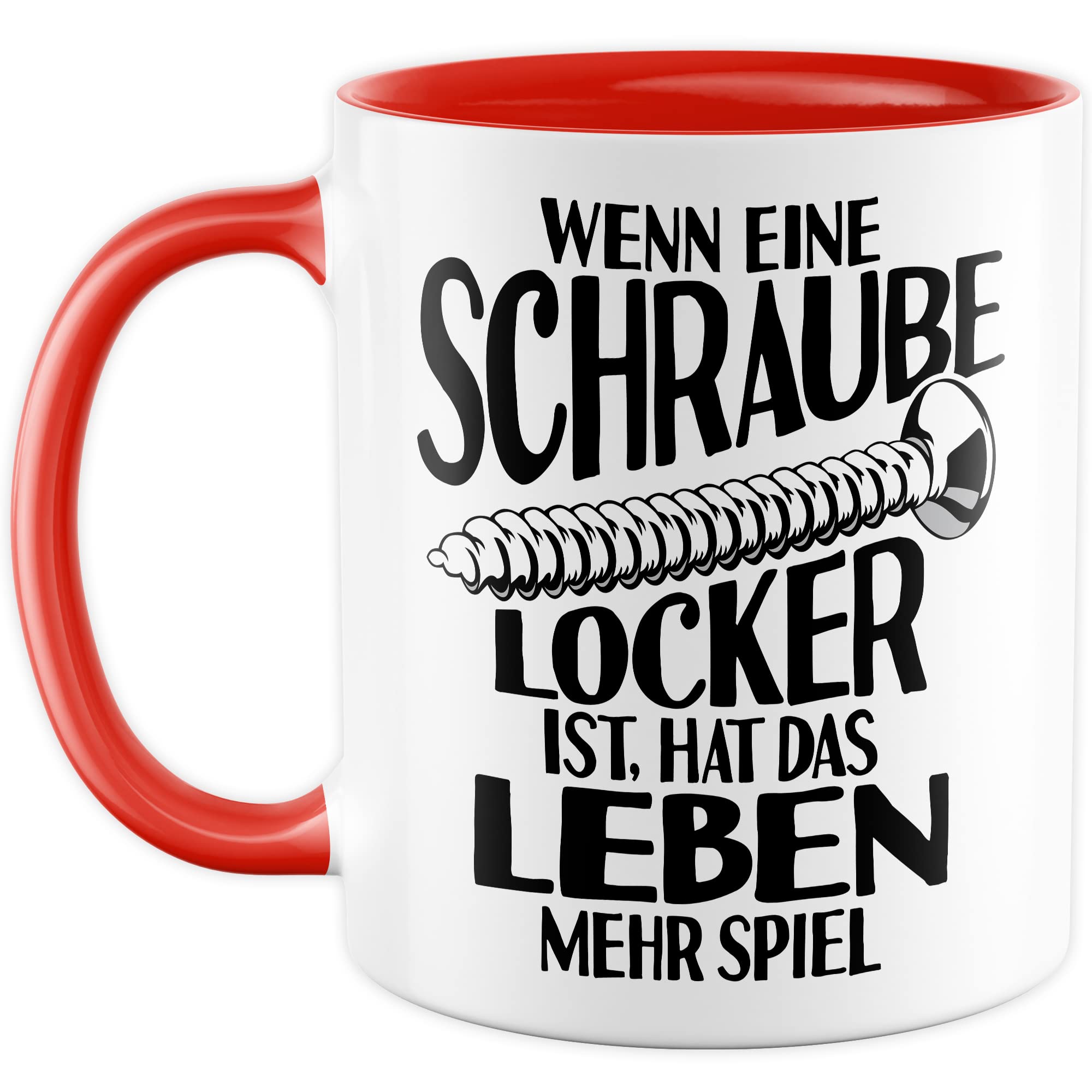 Handwerker Tasse Schrauben Kaffeetasse Mechatroniker Kaffee-Becher Schraube locker Männer Teetasse Geschenk Werkstadt Geschenkidee