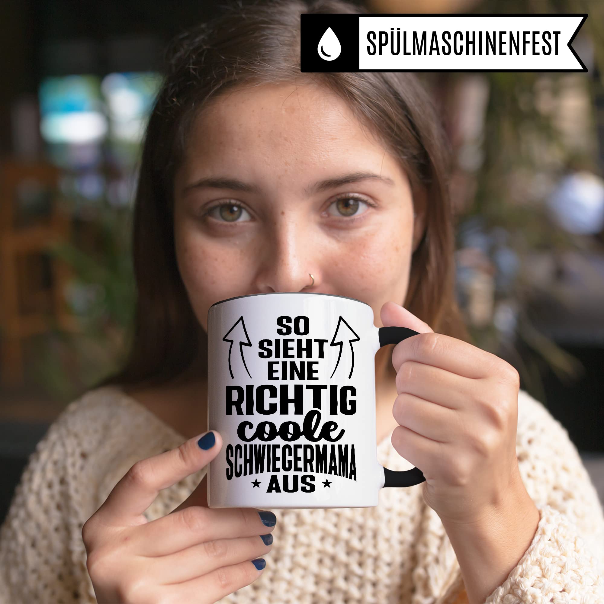 Tasse Geschenk Schwiegerpapa, So sieht ein richtig cooler Schwiegerpapa aus Geschenkidee Schwiegervater Kaffetasse mit Spruch Kaffee-Becher Familie Teetasse