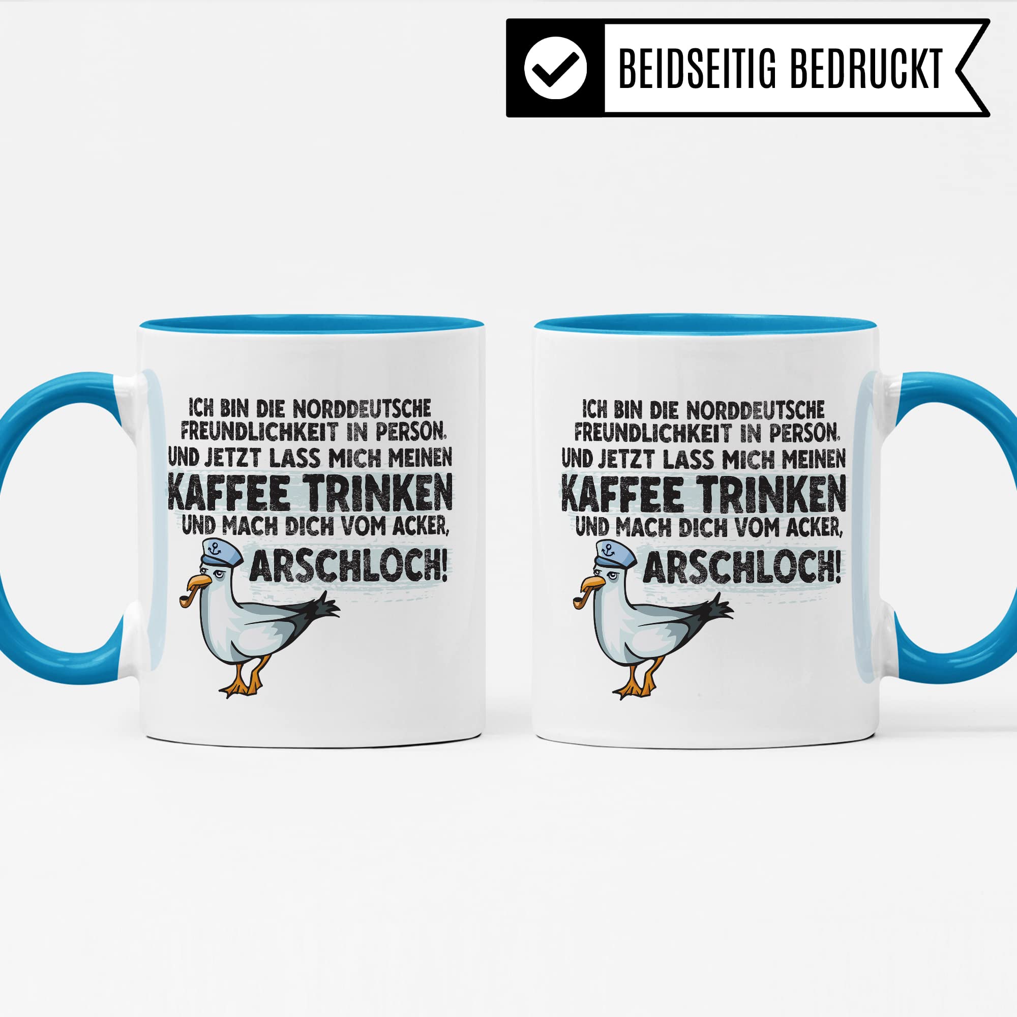 Moin Tasse Kaffee-Tasse Geschenkidee für Norddeutsche Norddeutschland Meer Nordsee Ostsee Kaffeebecher