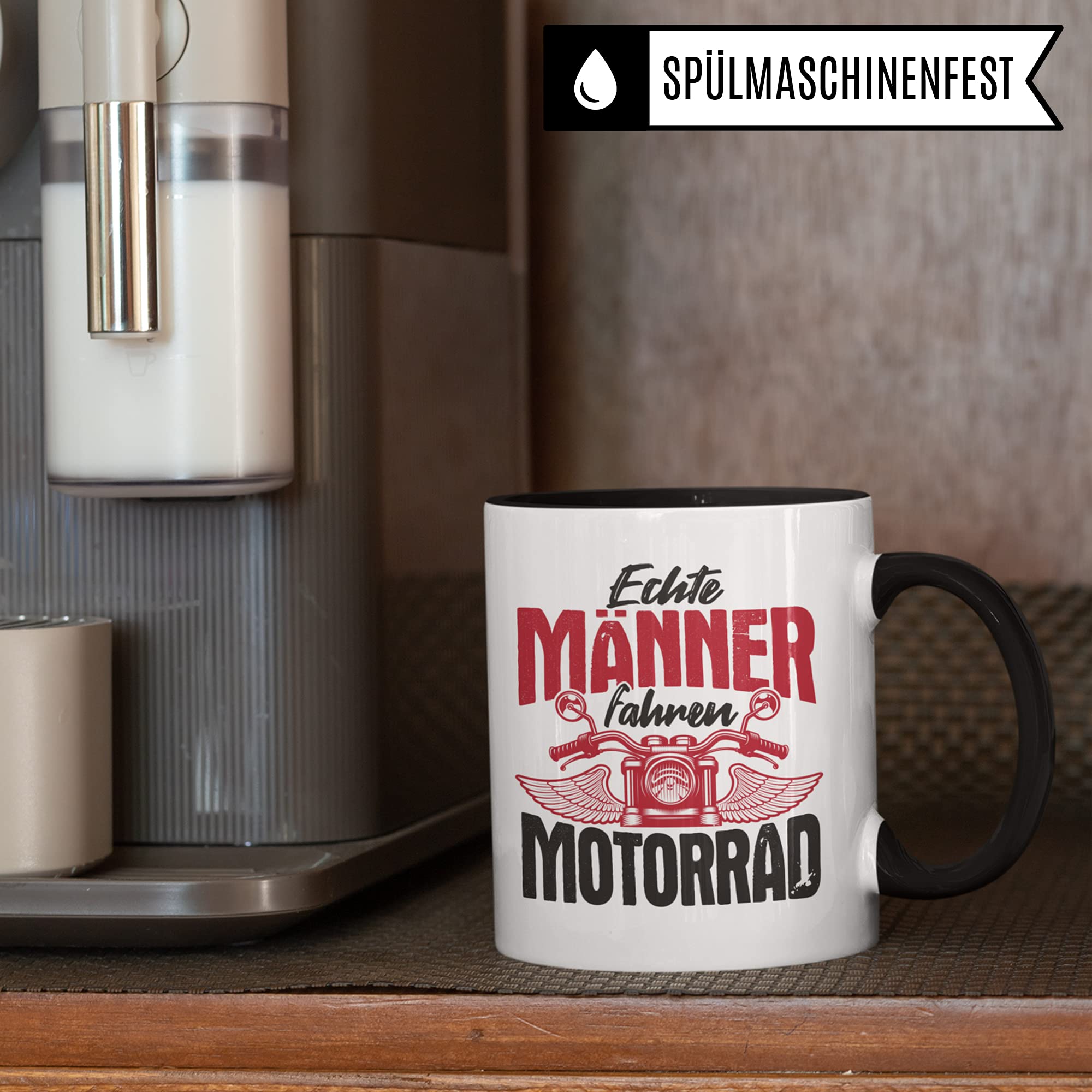 Tasse Motorrad Geschenke für Männer - Echte Männer fahren Motorrad: Becher für Motorradfahrer Motorradfans - Kaffeetasse Sprüche Biker Herren - Kaffeebecher Bike Geschenkidee