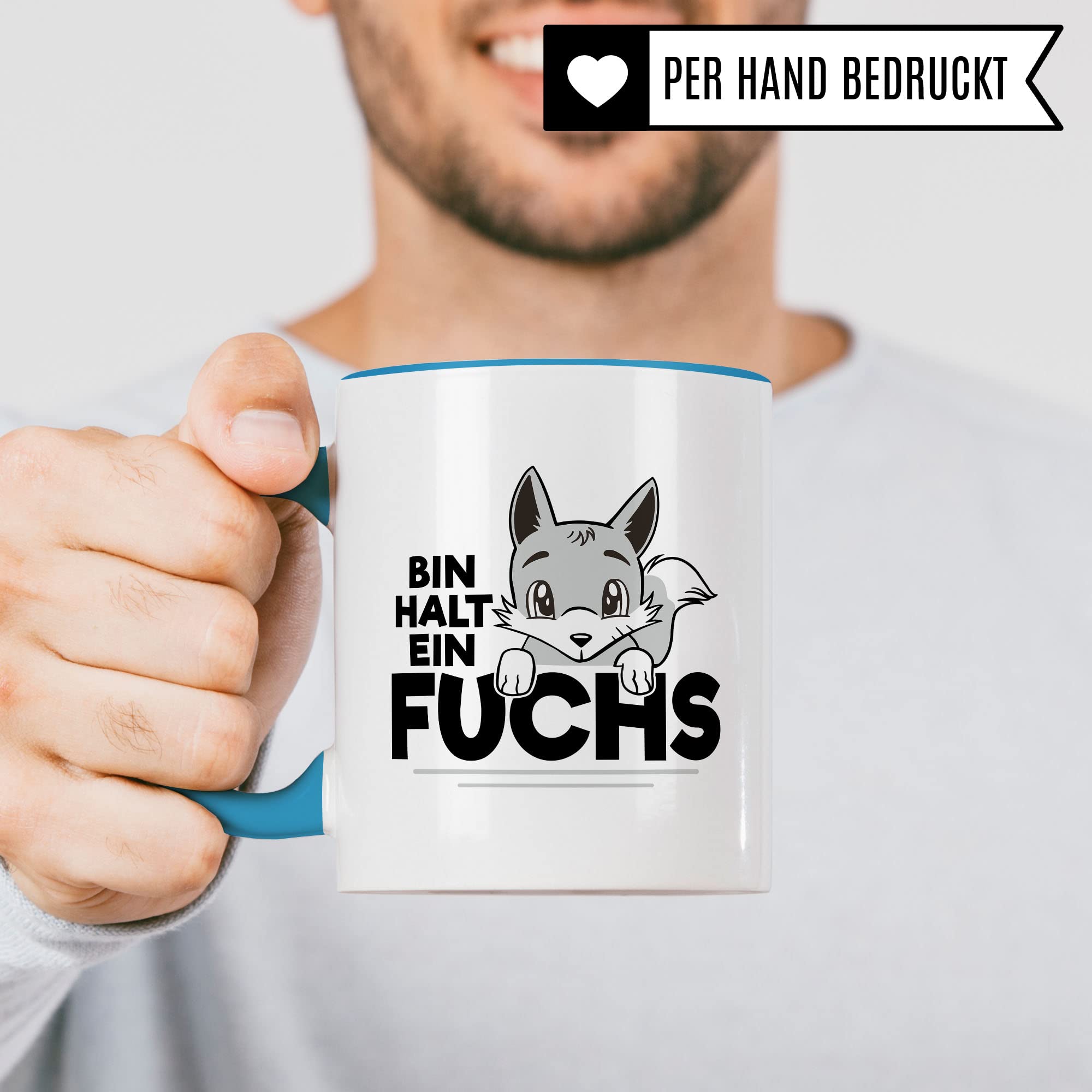 Fuchs Tasse, Bin halt ein Fuchs Spruch, Geschenk Schlaufuchs Besserwissen Schlaumeier, Fuchs-Motiv, Geschenk Kollegen Freund Freundin lustiger Fuchs Büro-Tasse