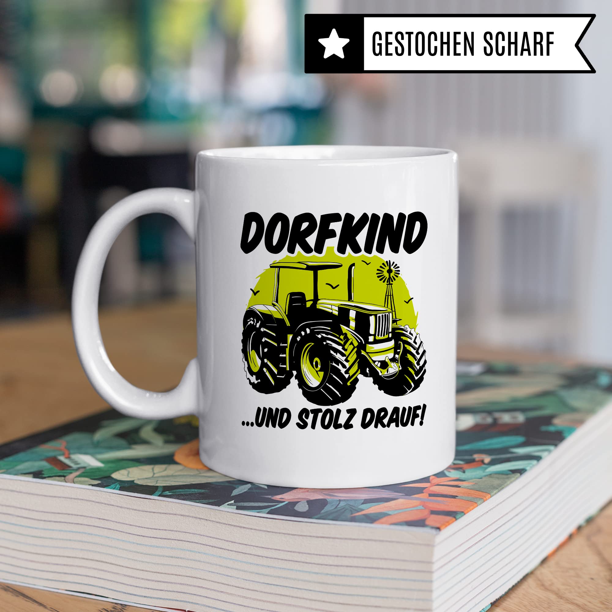 Tasse Dorfkind Geschenk, DORFKIND…UND STOLZ DRAUF Geschenkidee Dorfkinder Kaffeetasse mit Spruch lustig Kaffee-Becher Teetasse ländlich Humor Witztasse