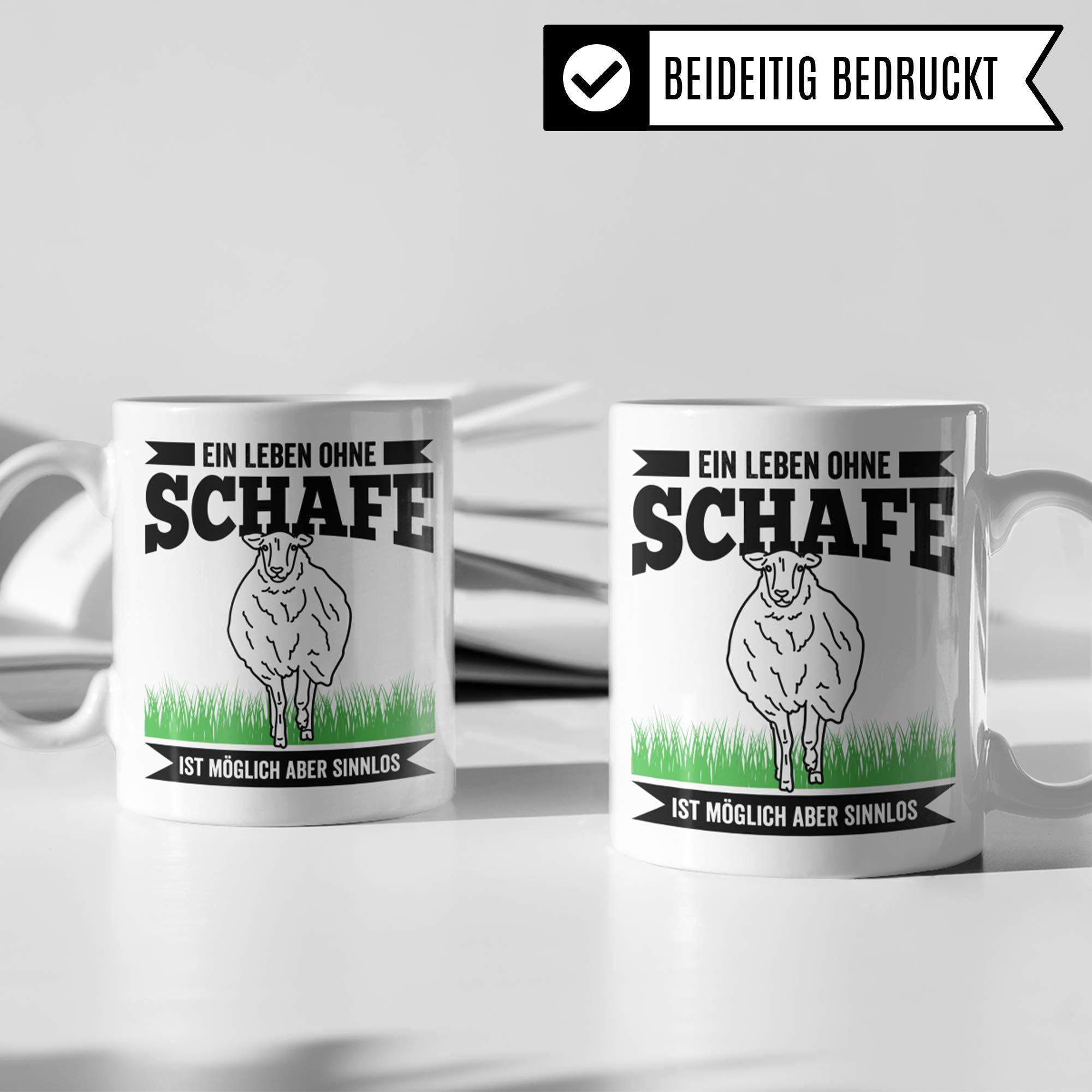 Pagma Druck Schaf Tasse Geschenk, Becher Geschenkidee für Schäfer & Schafzüchter, Kaffeetasse Schafzucht Schäferei Schäfchen Kaffeebecher