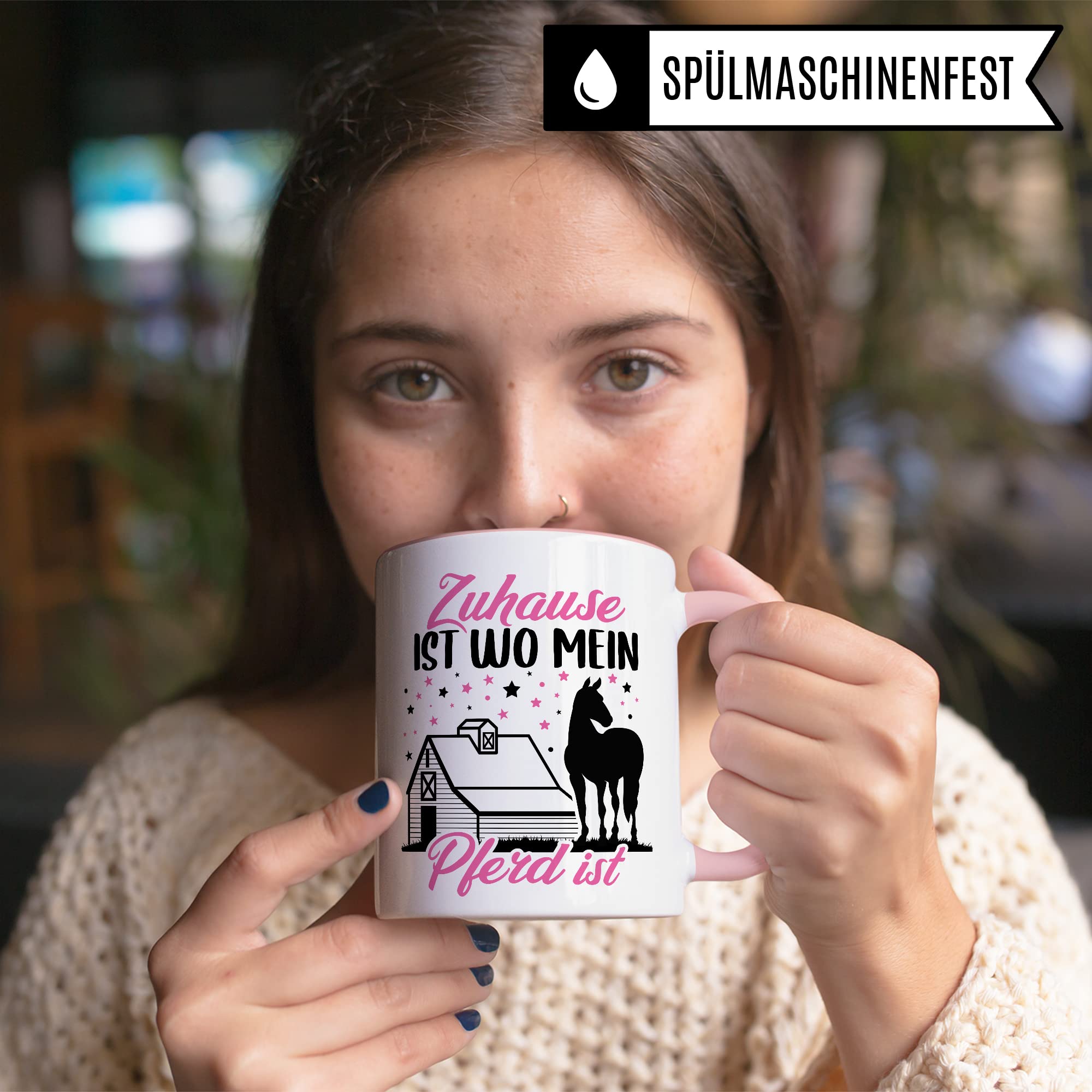 Pferd Tasse Zuhause Stall Pferde Kaffeetasse Reiterin Kaffee-Becher Reiten bester Freund Vierbeiner Teetasse Pferdemädchen Stallmädchen Pferdeliebhaber Geschenk Geschenkidee Reiter