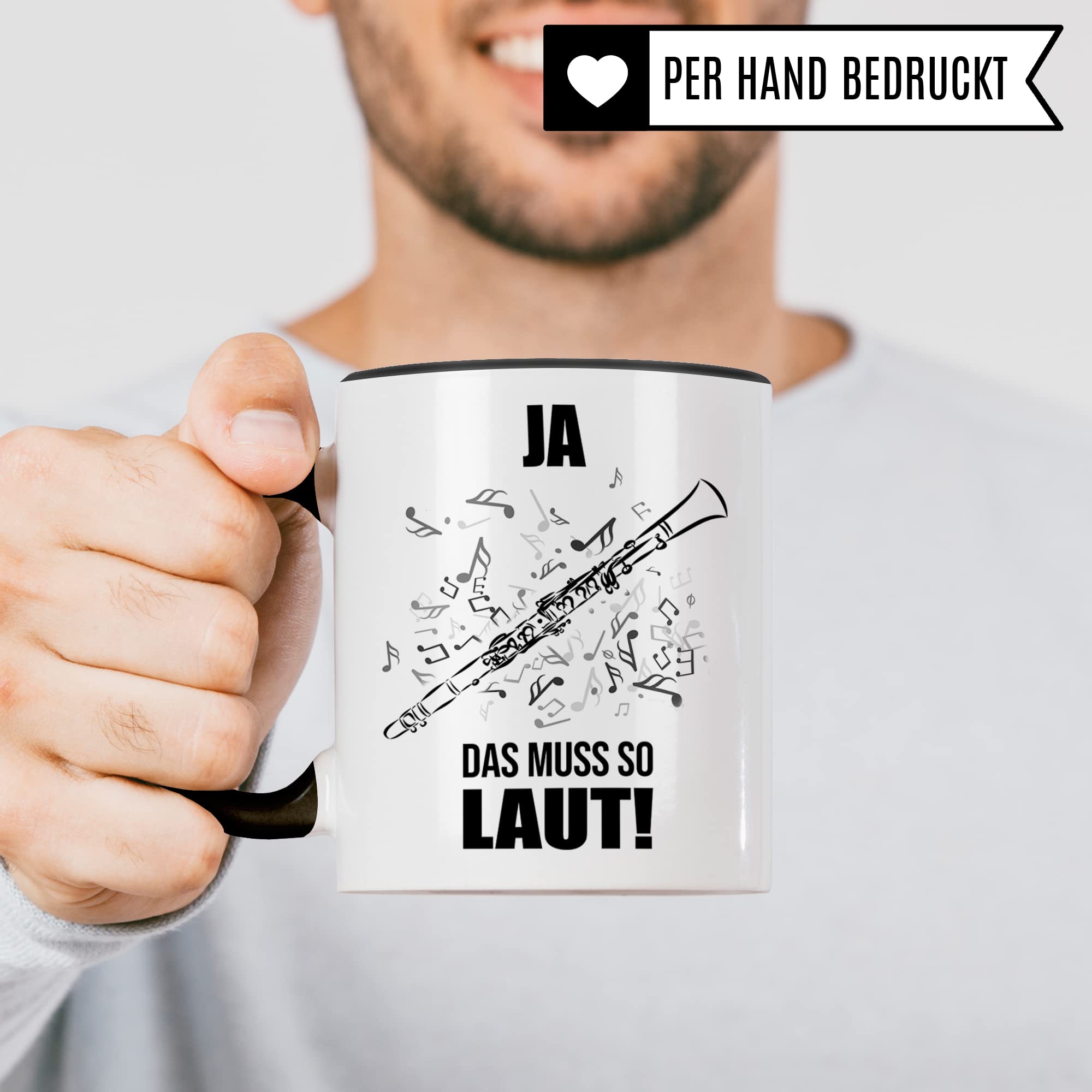 Klarinette Tasse - Musik Geschenk für Klarinettist Klarinettistin - Kaffeetasse Musiker Klarinettenspieler - Instrument Geschenkideen Becher Holzblasinstrumenten Spruch Kaffeebecher