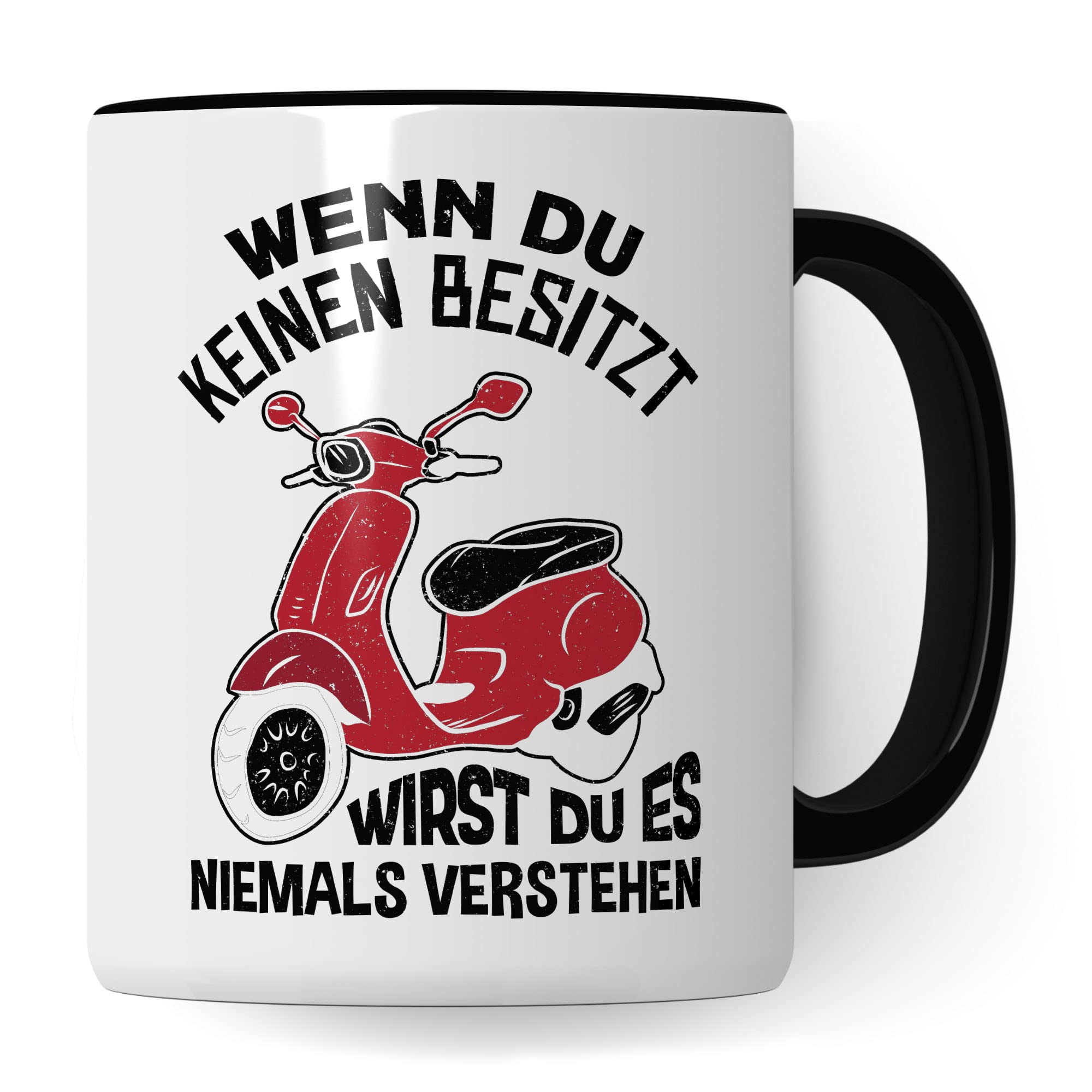 Tasse Mofa, Kaffeetasse Moped Geschenk, Roller Geschenkidee Vintage Mokick, Motorroller Geschenke Mopedfahrer Rollerfahrer Mofafahrer 50ccm Kaffee-Becher