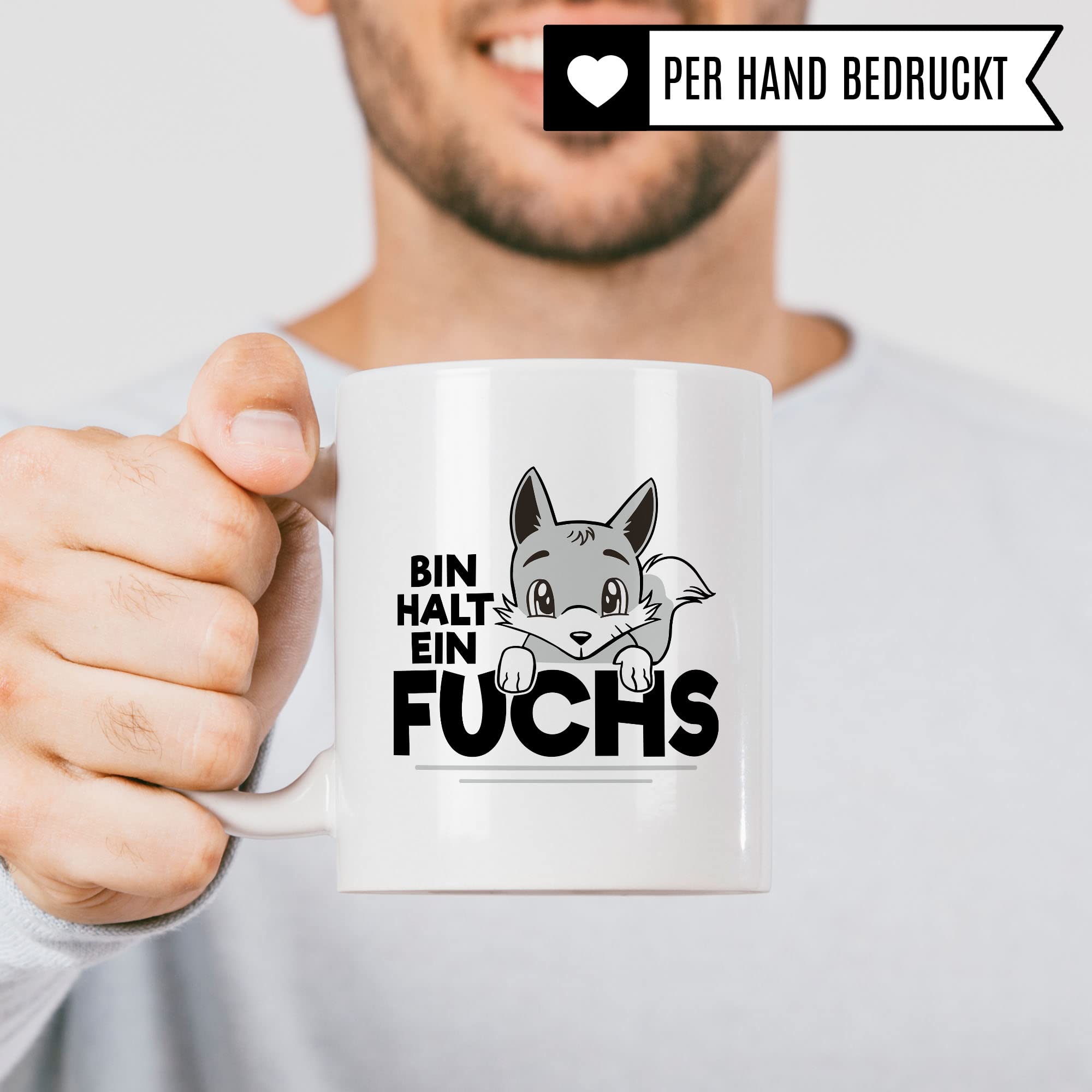 Fuchs Tasse, Bin halt ein Fuchs Spruch, Geschenk Schlaufuchs Besserwissen Schlaumeier, Fuchs-Motiv, Geschenk Kollegen Freund Freundin lustiger Fuchs Büro-Tasse