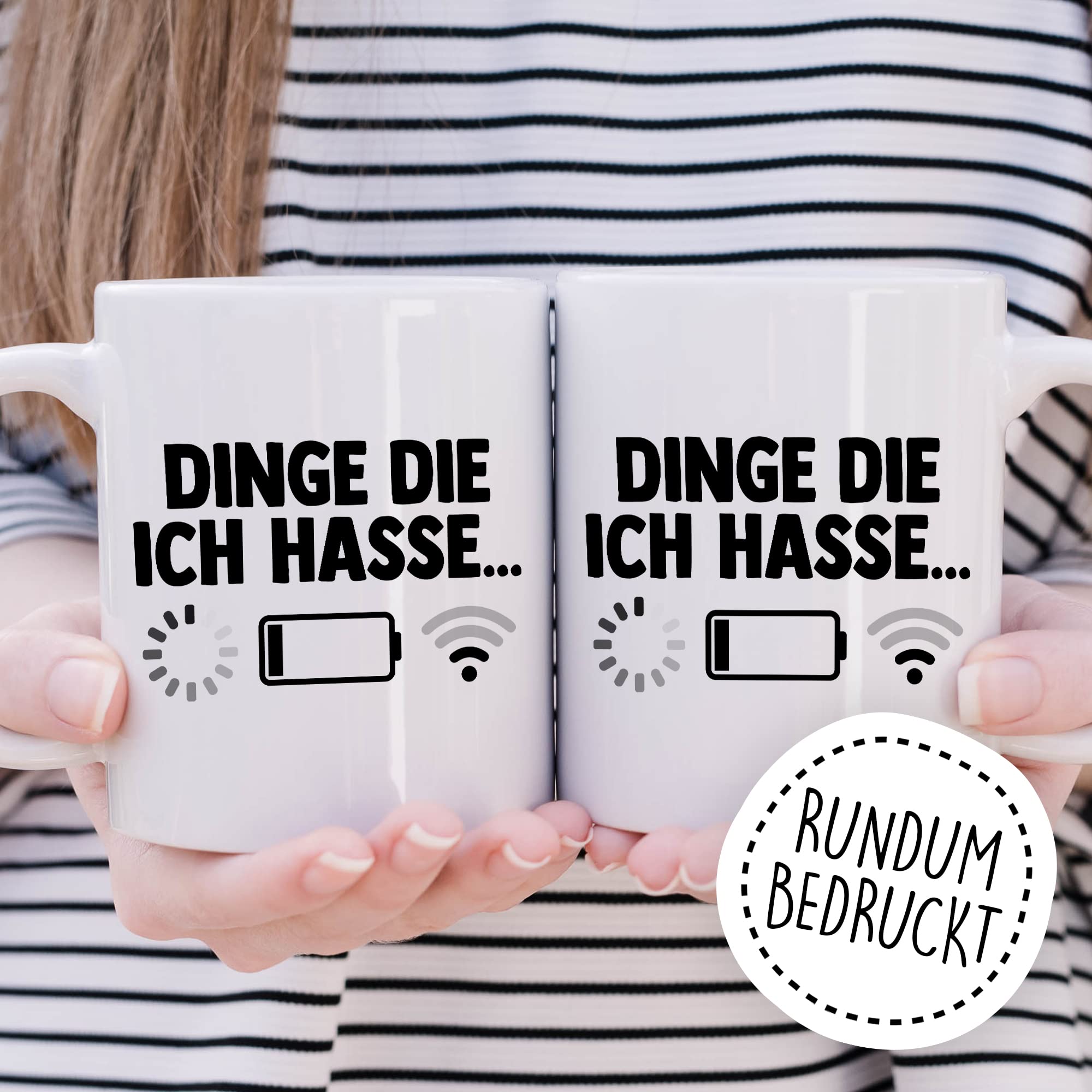 Dinge die ich hasse Tasse Schlechter Empfang Geschenkidee Kaffeetasse Wlan Akku Geschenk für Teenager Kaffeebecher Teen Becher