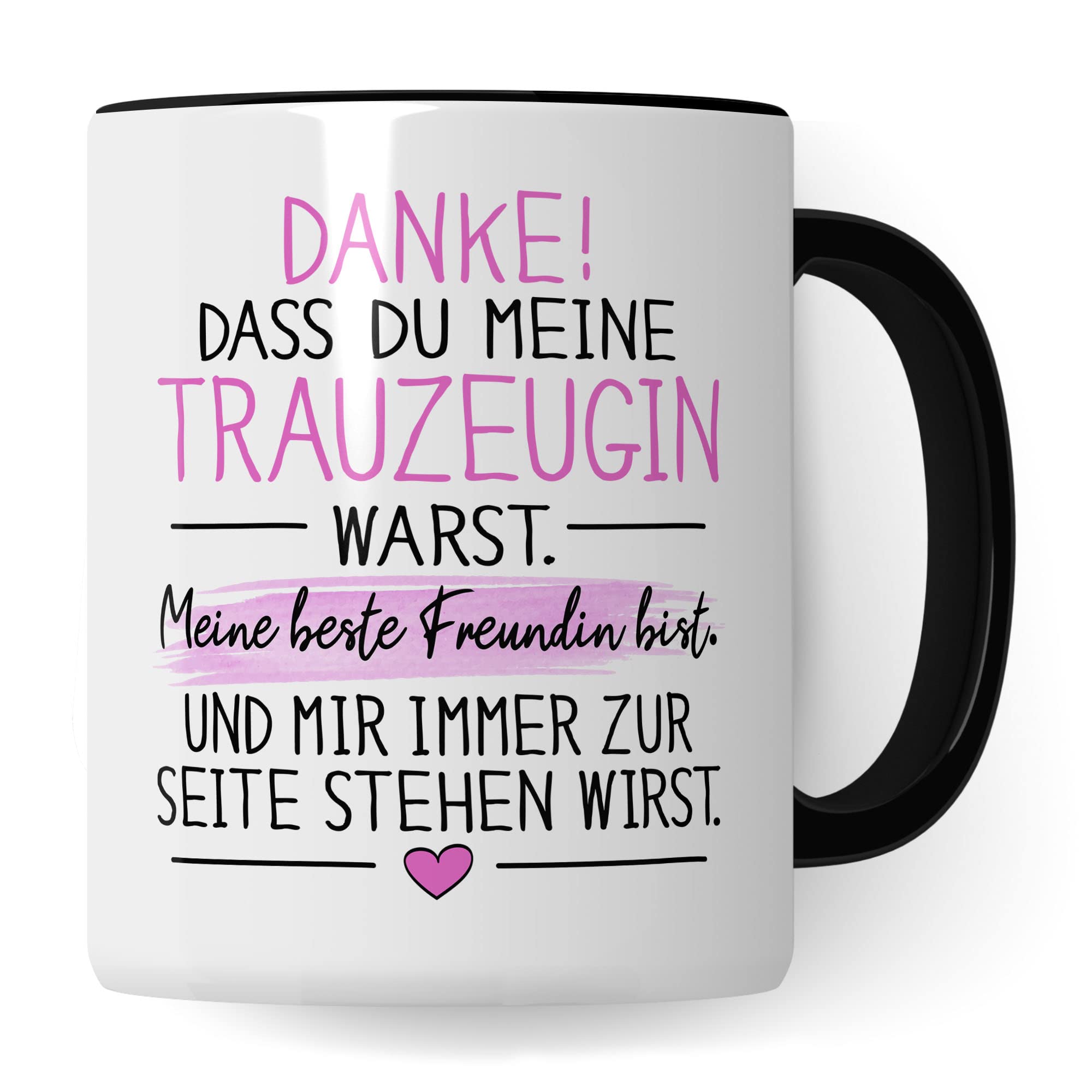 Trauzeugin Tasse DANKE! Dass du meine Trauzeugin warst Spruch Geschenk DankeschönTrauzeugin süßes Motiv schöne Geschenkidee Kaffeetasse Teebecher Hochzeit Dankesgeschenk