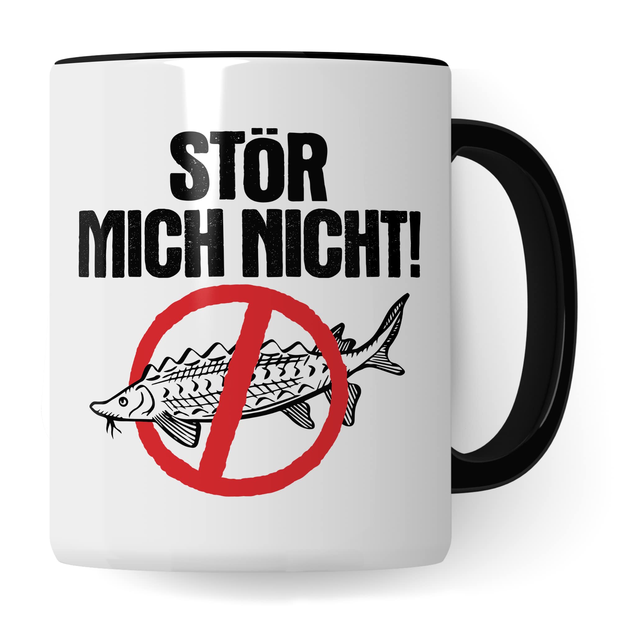 Tasse Angler Geschenk, Stör mich nicht! Geschenkidee Fischer Fisch-Liebhaber Kaffeetasse mit Spruch lustig Kaffee-Becher Wortwitz Fischart Stör Teetasse