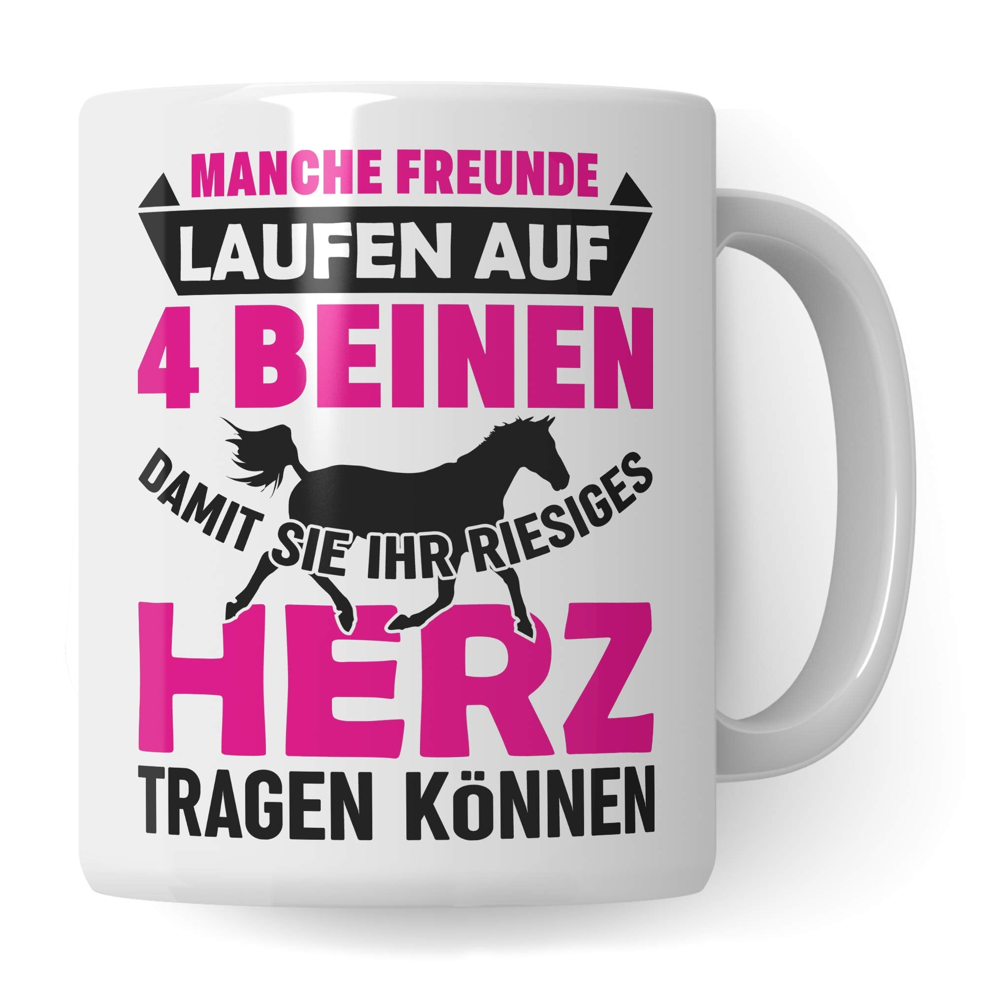 Pagma Druck Tasse Pferde Sprüche Mädchen, Reiterin Becher Pferdemotiv Geschenk, Kaffeetasse Reiter Reitsport Geschenkidee, Reiterhof Kaffeebecher (Weiß/Weiß)