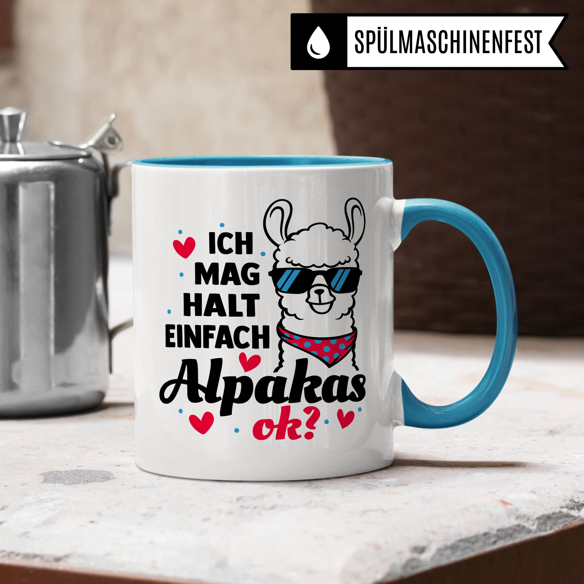 Tasse Alpaka-Motiv, Ich mag halt einfach Alpakas, ok? Geschenk Alpakaliebhaber, süße Alpaka-Tasse Motiv, Geschenk Kollegen lustige Büro-Tasse Kaffeetasse