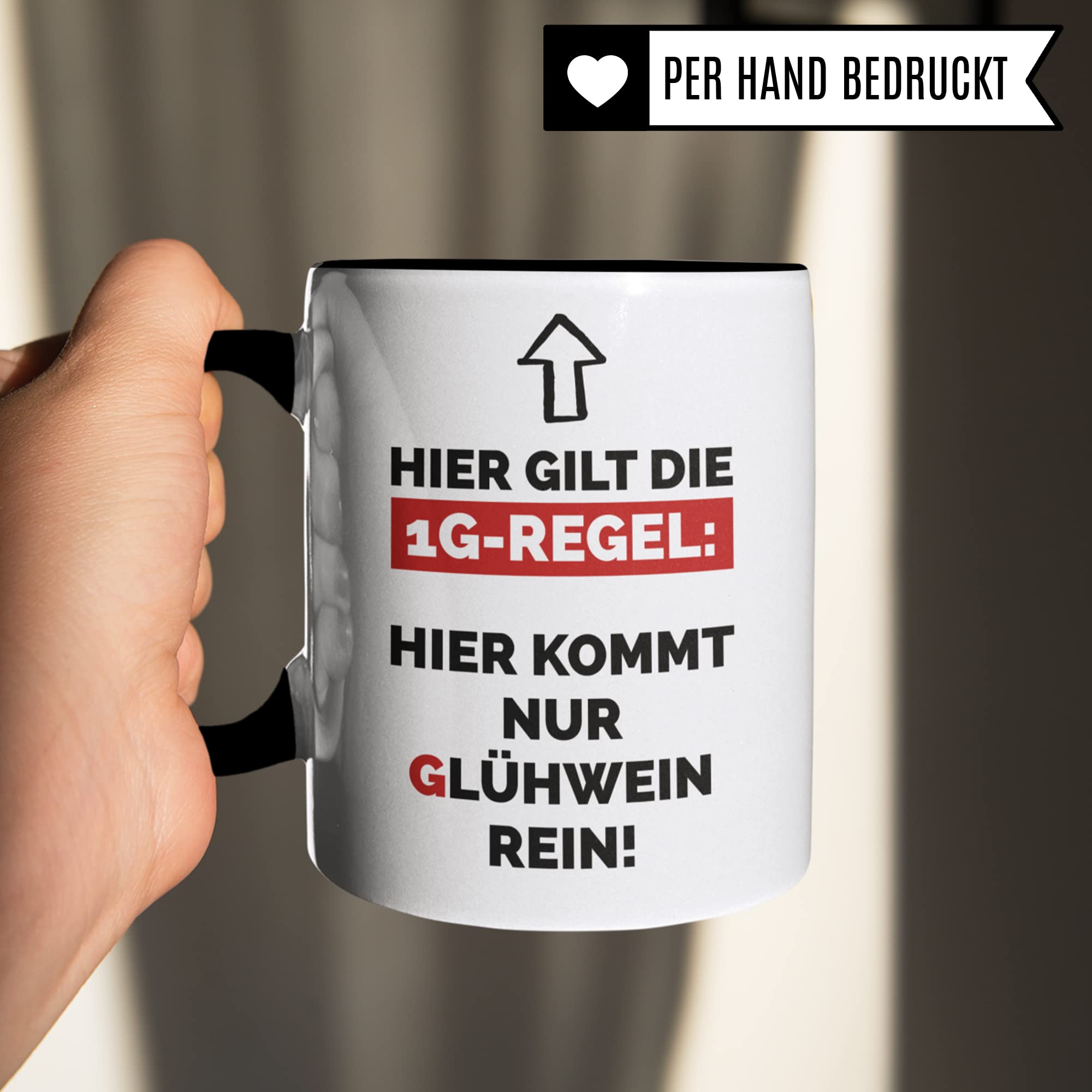 Glühwein Tasse für Weihnachten, Geschenk für die Weihnachtszeit & Advent Glühweintassen lustig Keramik, Geschenkidee Glühweinbecher mit Weihnachtsmotiv Adventsmarkt Punsch Becher