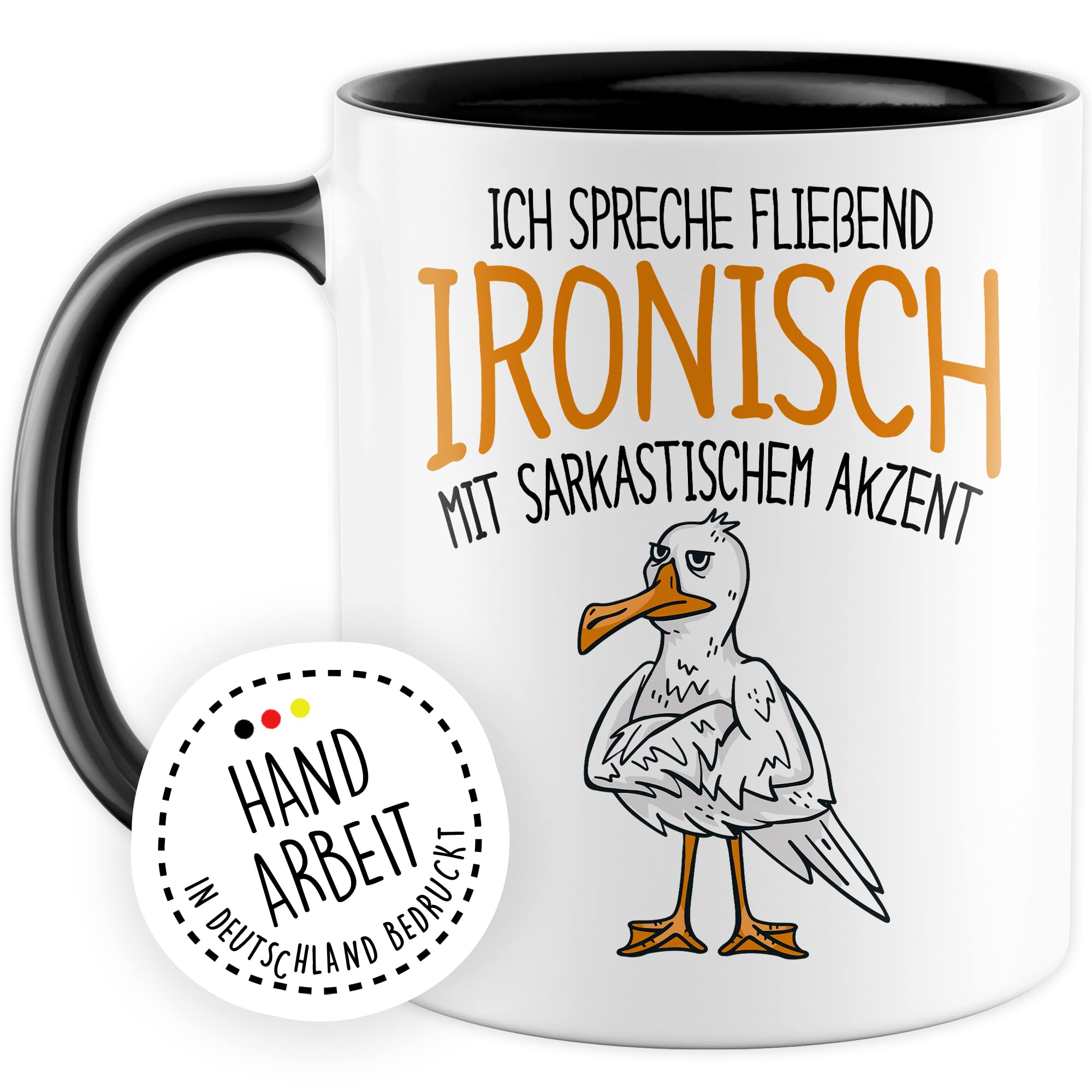 Tasse Sarkasmus Geschenk, Ich spreche fließend ironisch mit sarkastischem Akzent Geschenkidee Kaffee-Becher Kaffeetasse Ironie Sarkasmus Teetasse Witztasse Tasse mit Spruch lustig