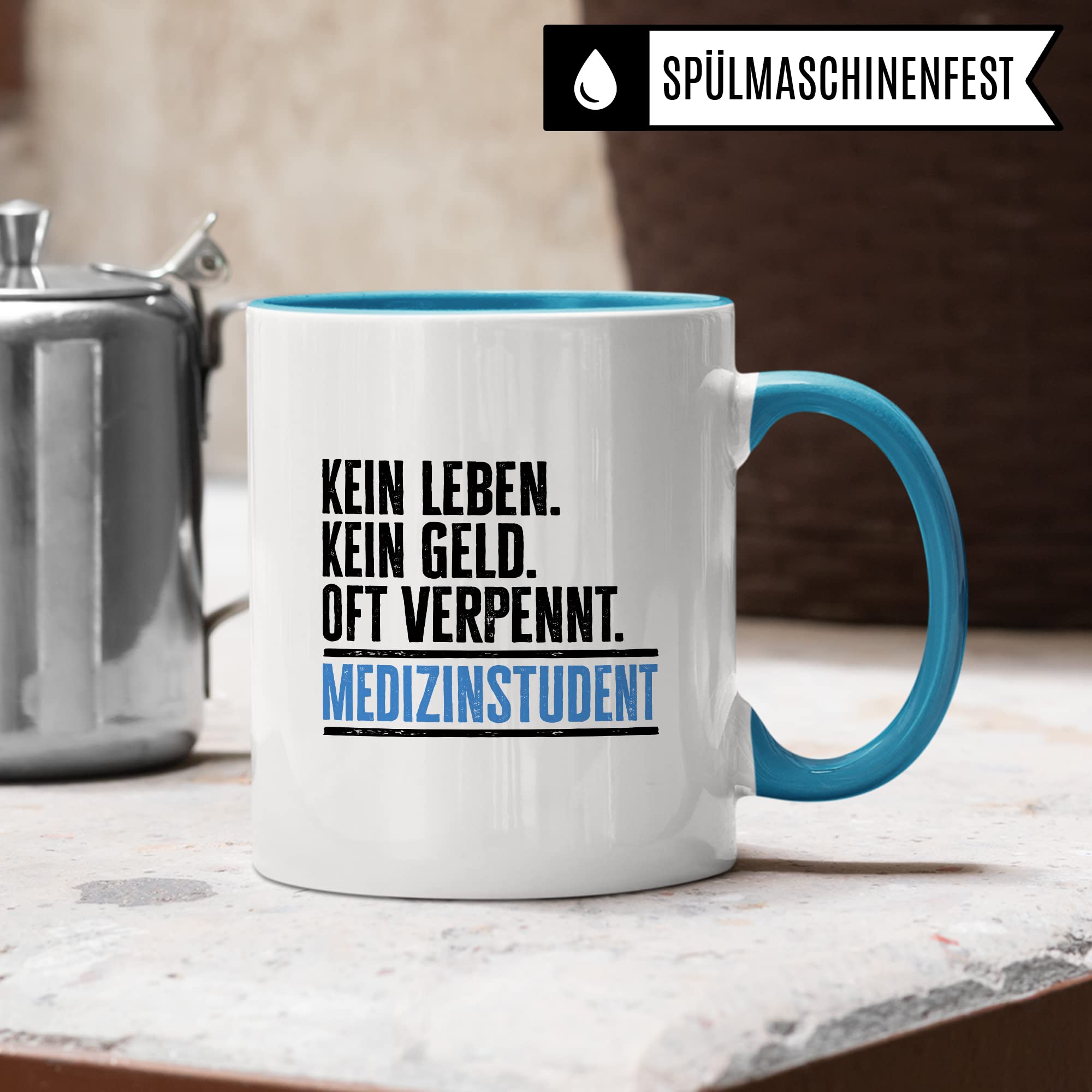 Studenten Tasse lustig Student Kaffeetasse Witz Studentin Kaffee-Becher Studium Humor Studieren Geschenk Studienbeginn Geschenkidee Erstsemester Kein Geld Oft verpennt