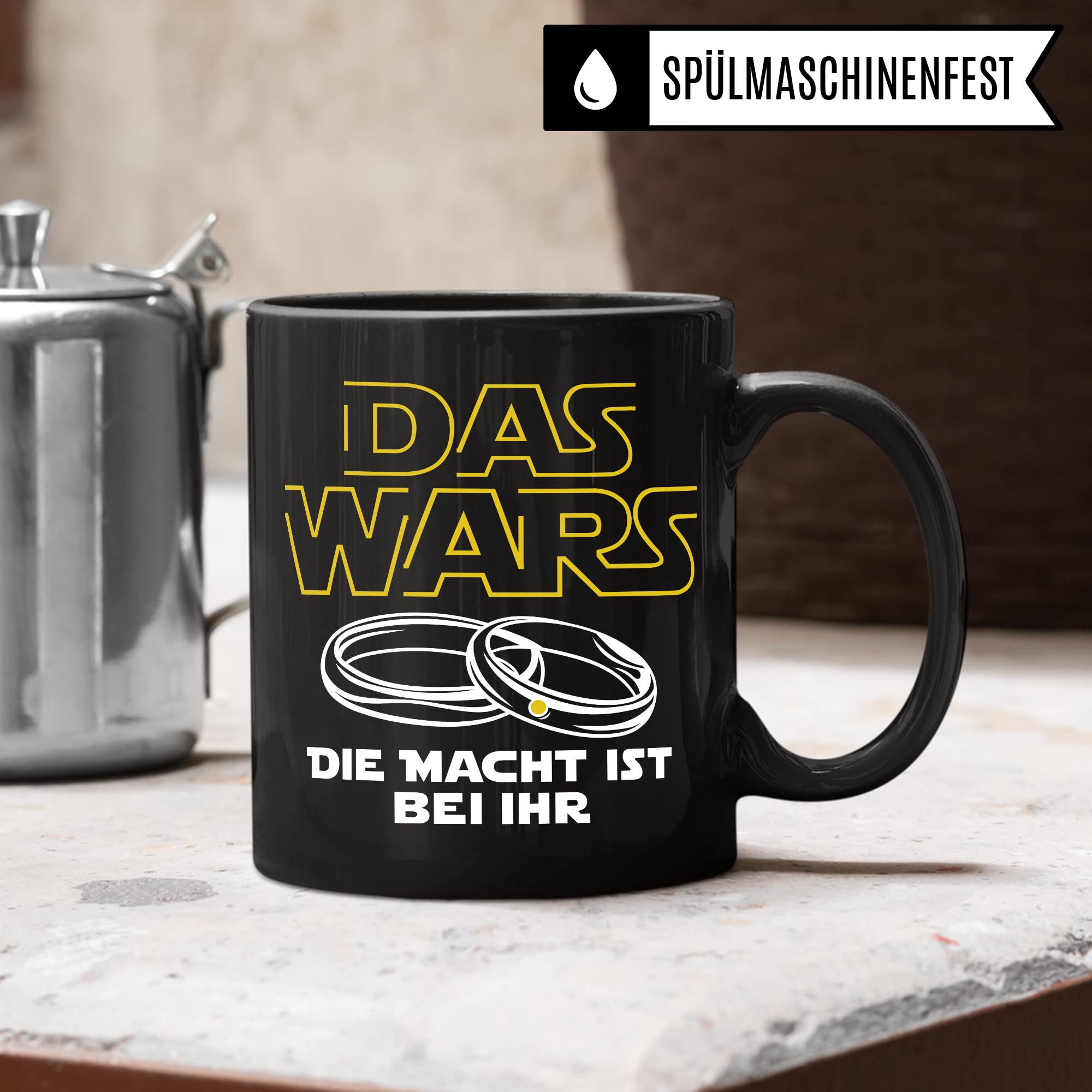 Tasse Ehemann lustig mit Spruch Geschenk Hochzeit Kaffeetasse Kaffee-Becher Hochzeits-Paar Geschenkidee Trauung Hochzeitsgeschenk Brautpaar Verlobungsgeschenk schwarzer Humor