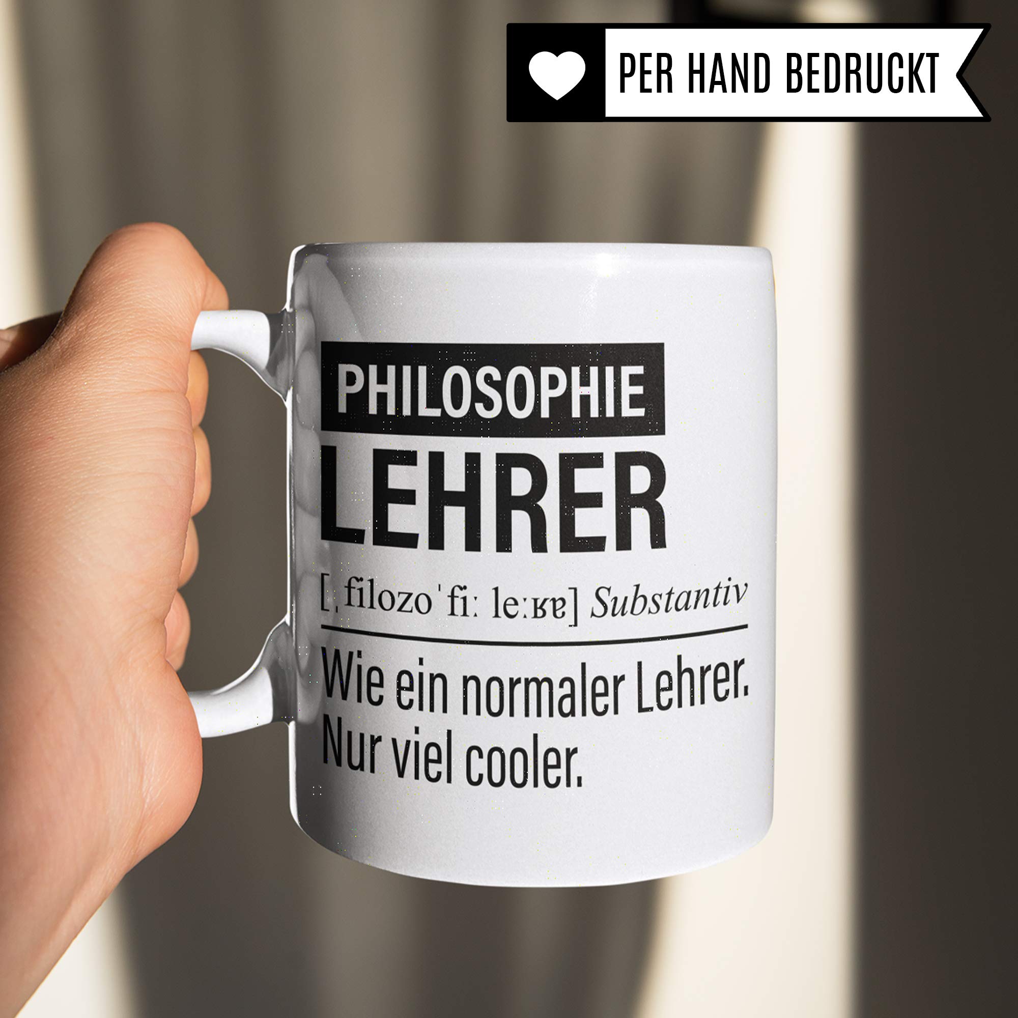 Philosophie Lehrer Tasse, Geschenk für Philosophielehrer, Kaffeetasse Geschenkidee Lehrer, Kaffeebecher Lehramt Schule Philosophie Unterricht Witz