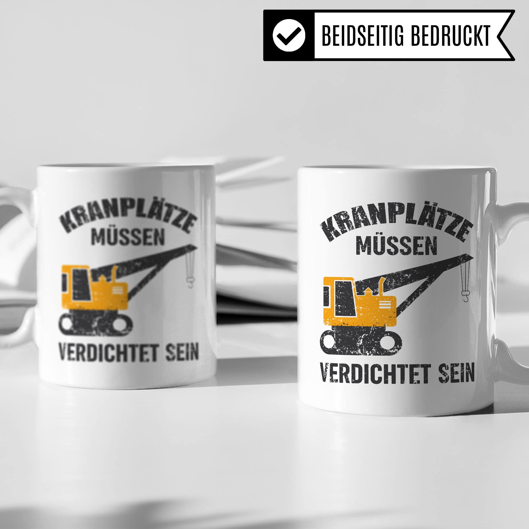 Baustellen Tasse, Bauarbeiter Spruch lustig, Männer Kaffeetasse Geschenkidee, Kranfahrer Kaffeebecher, Bagger Becher, Humor Witz Geschenk für Baustelle