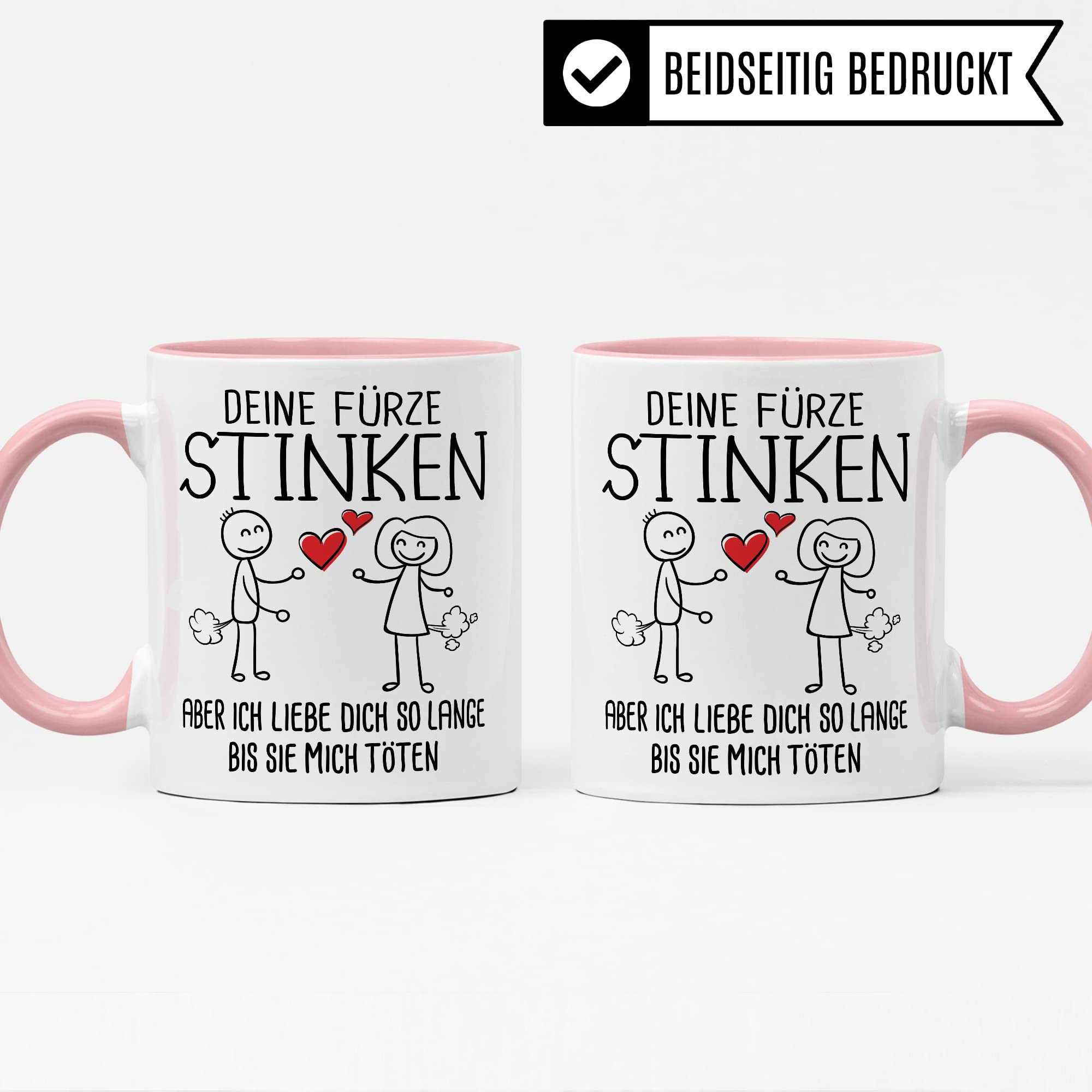 Tasse Fürze Geschenk, Deine Fürze stinken aber ich liebe dich solange bis sie mich töten Geschenkidee Ehemann Freund Partner Kaffee-Becher Kaffeetasse Tasse mit Spruch lustig