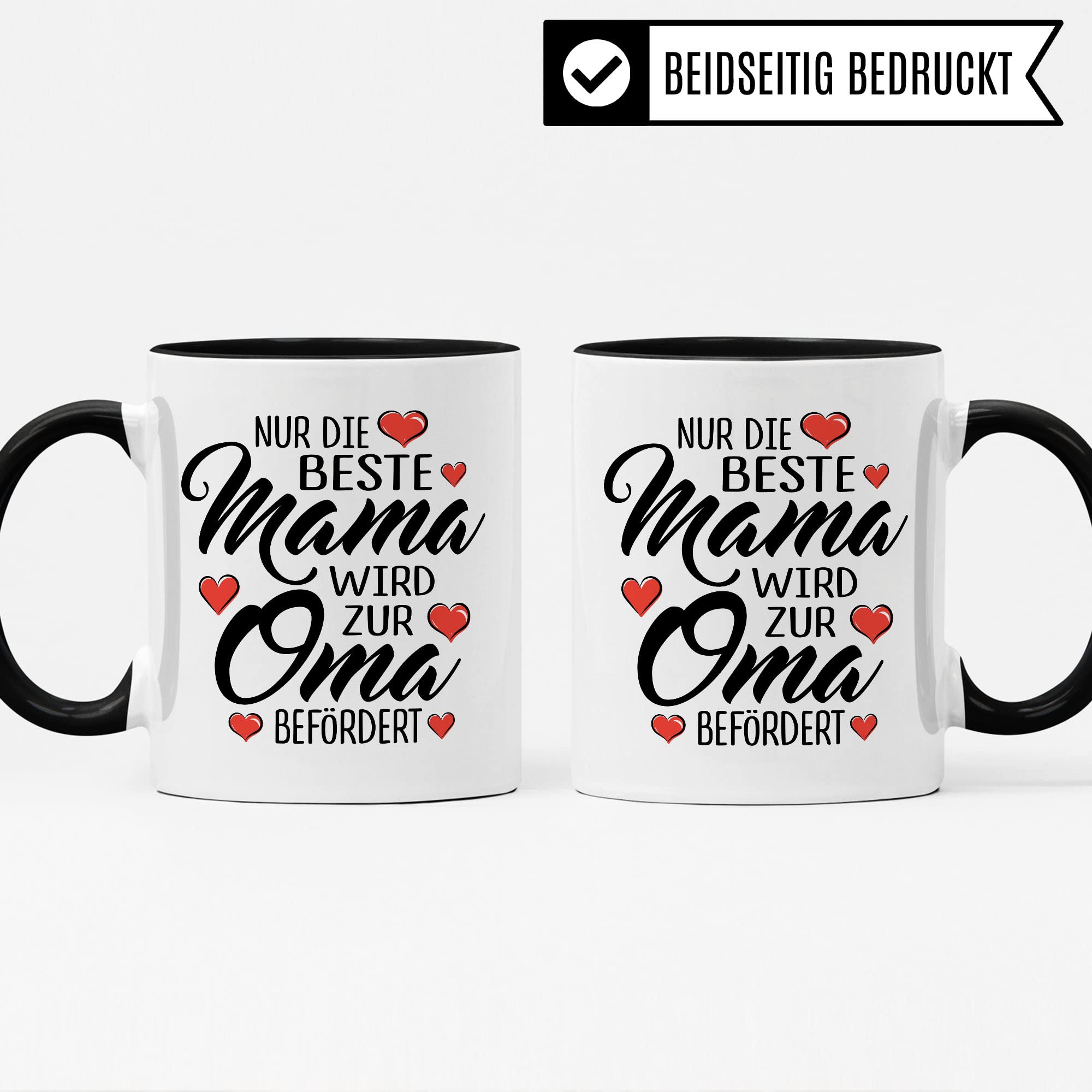 Oma Tasse mit Spruch, Nur die beste Mama wird zur Oma befördert, Geschenk Großmutter, Baby Ankündigung Reveal Geschenkidee Kaffeetasse Enkel