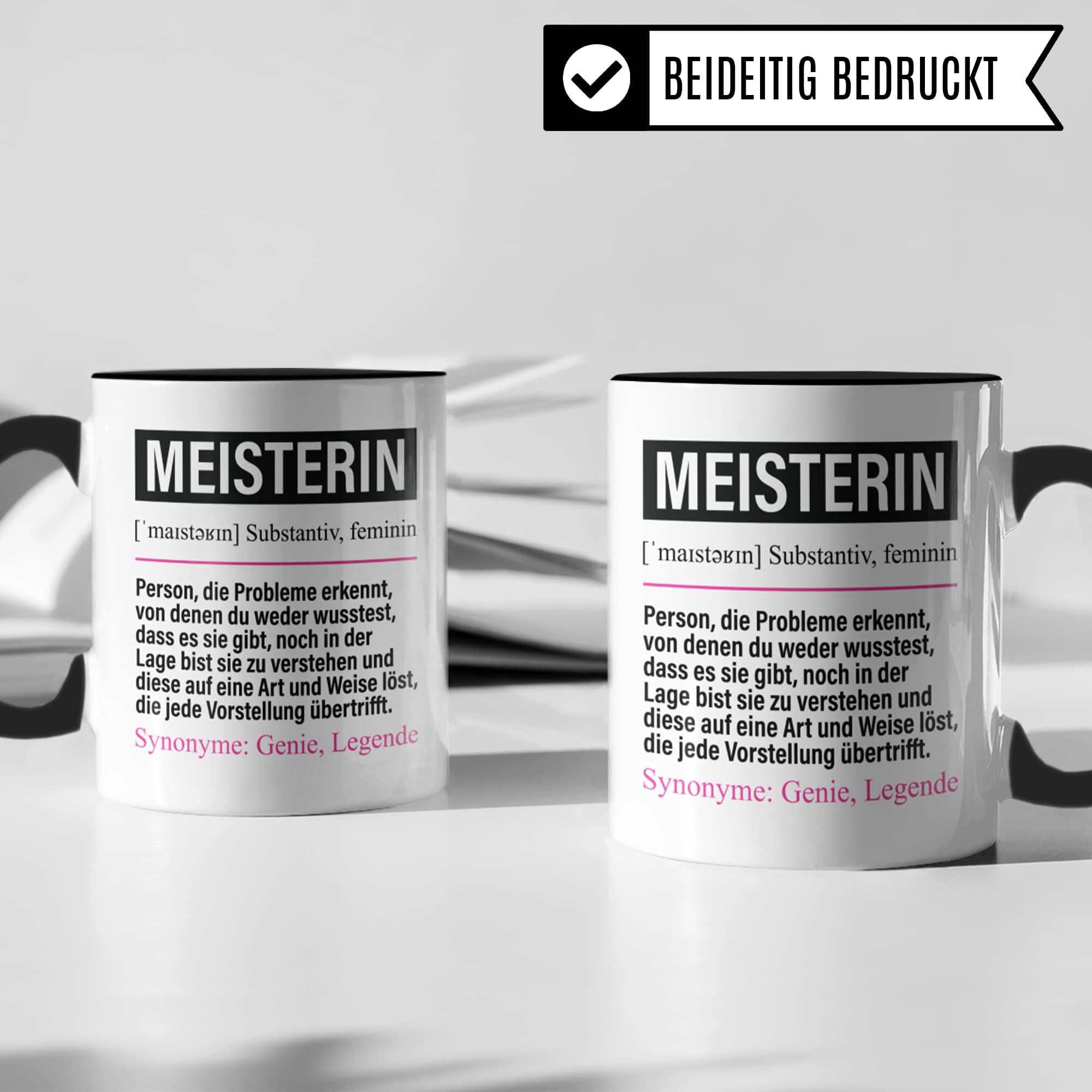 Tasse Meisterin lustig, Meisterin Geschenk Beruf, Spruch Kaffeebecher Handwerksmeister Geschenkidee, Beruf Meisterprüfung Kaffee-Tasse Meisterbrief Teetasse Becher