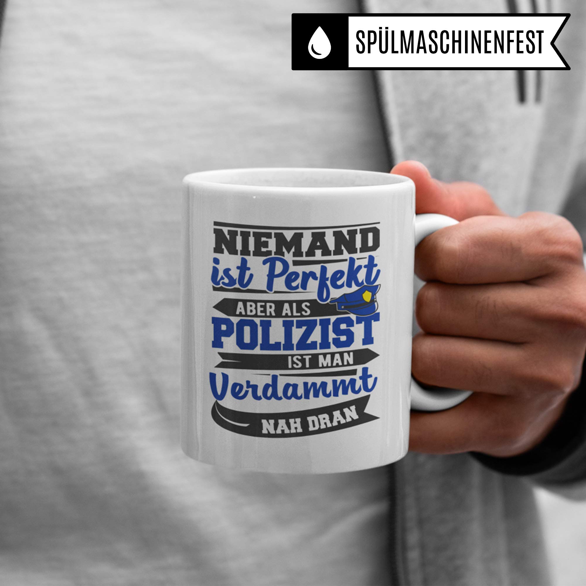 Pagma Druck Tasse Polizei, Geschenkideen für Polizisten, Becher Polizist Geschenk Kaffeetasse, Ausbildung Polizeibeamter Kaffeebecher lustig