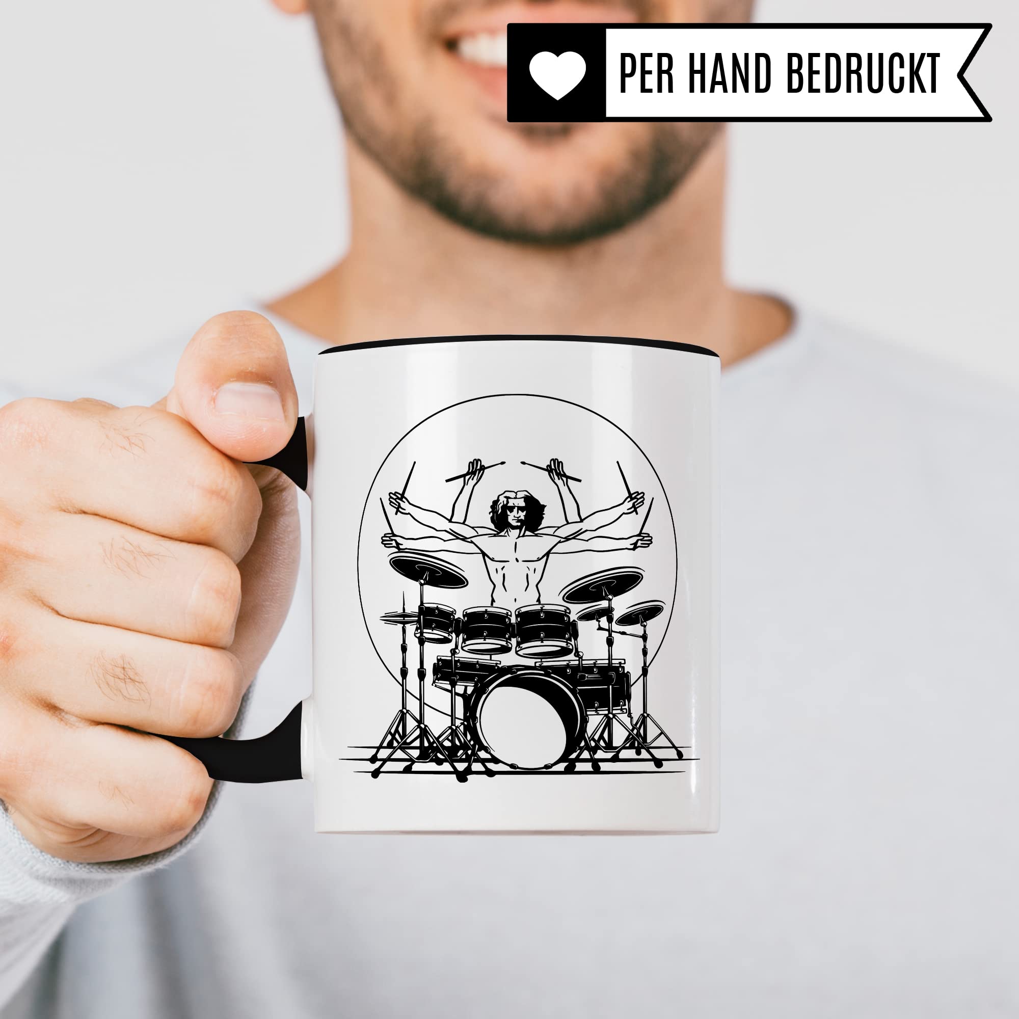 Schlagzeuger Tasse Schlagzeug Geschenk-Idee Kaffeetasse Humor Witz Geschenk für Schlagzeugspieler Drummer Kaffeebecher Schlagzeug Becher