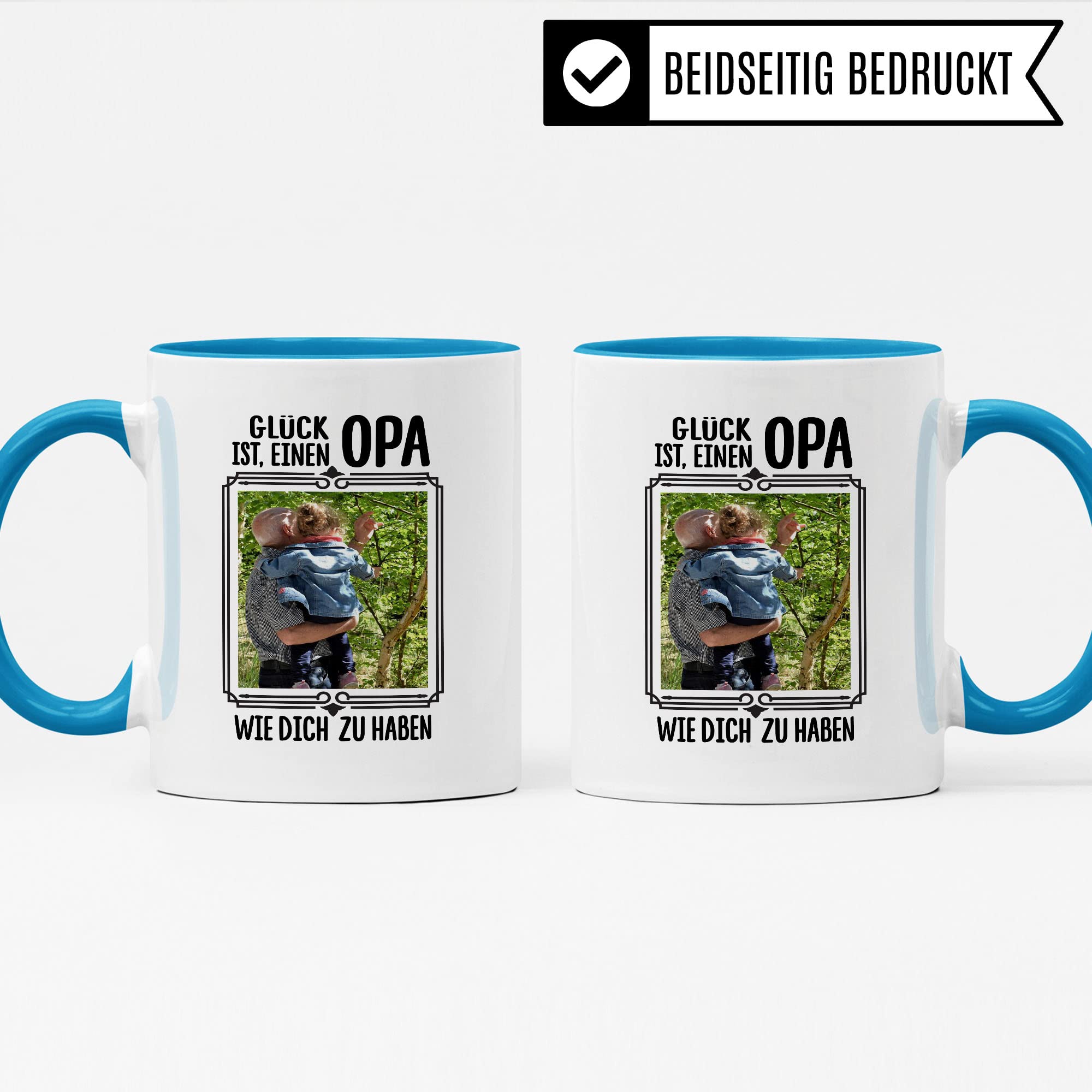 Tasse personalisierbar Opa Geschenk, Glück ist ein Opa wie dich zu haben Geschenkidee Großvater personalisierbar Kaffeetasse mit Spruch Kaffee-Becher Teetasse glücklich