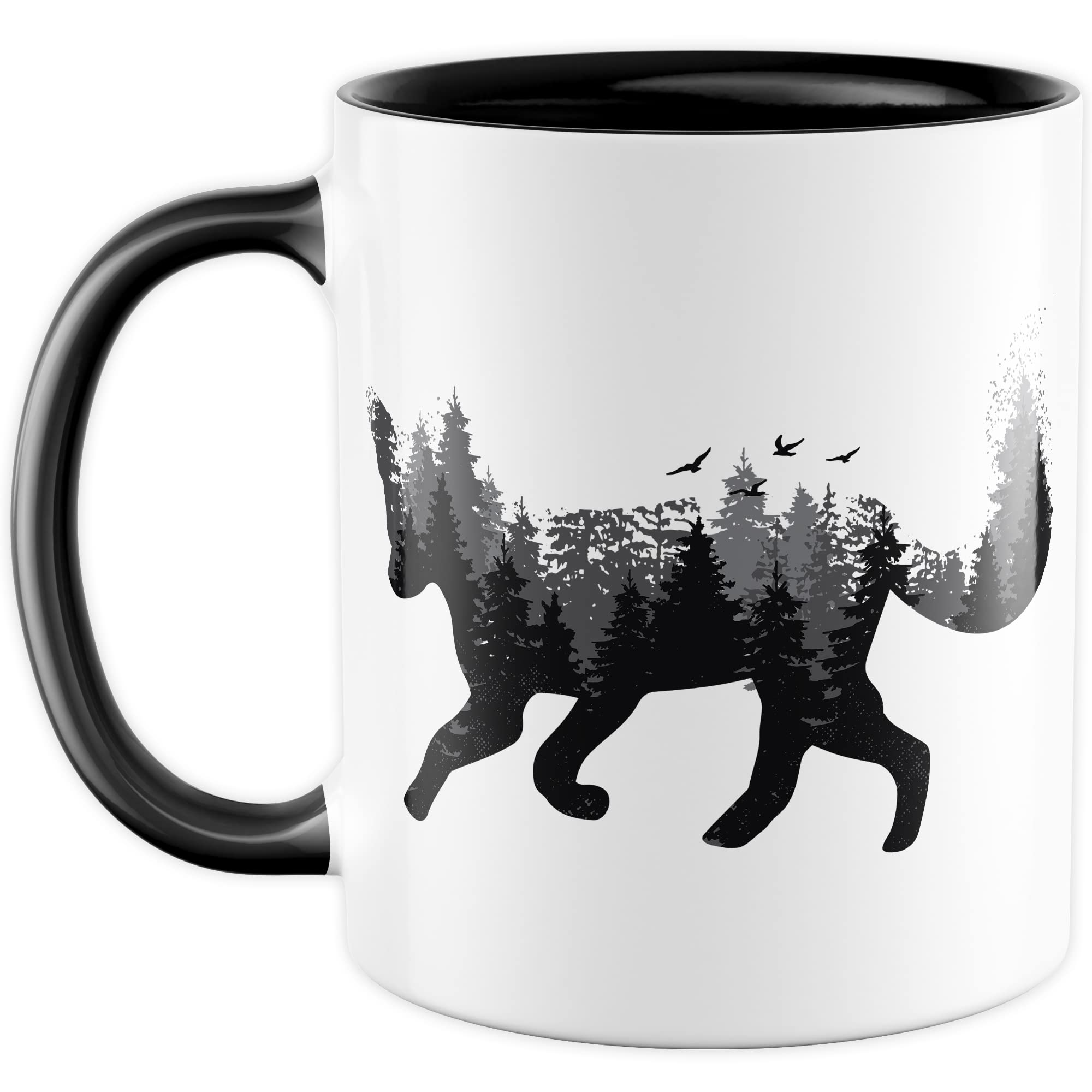 Tasse Fuchs hochwertiges Design, Geschenk Fuchs-Fans Motiv, Rotfuchs Geschenk-Idee Kollegen Freundin Freund Kaffeetasse, Fuchs Wald-Tiere Wald-Motiv Jäger Naturliebhaber Kaffee-Becher