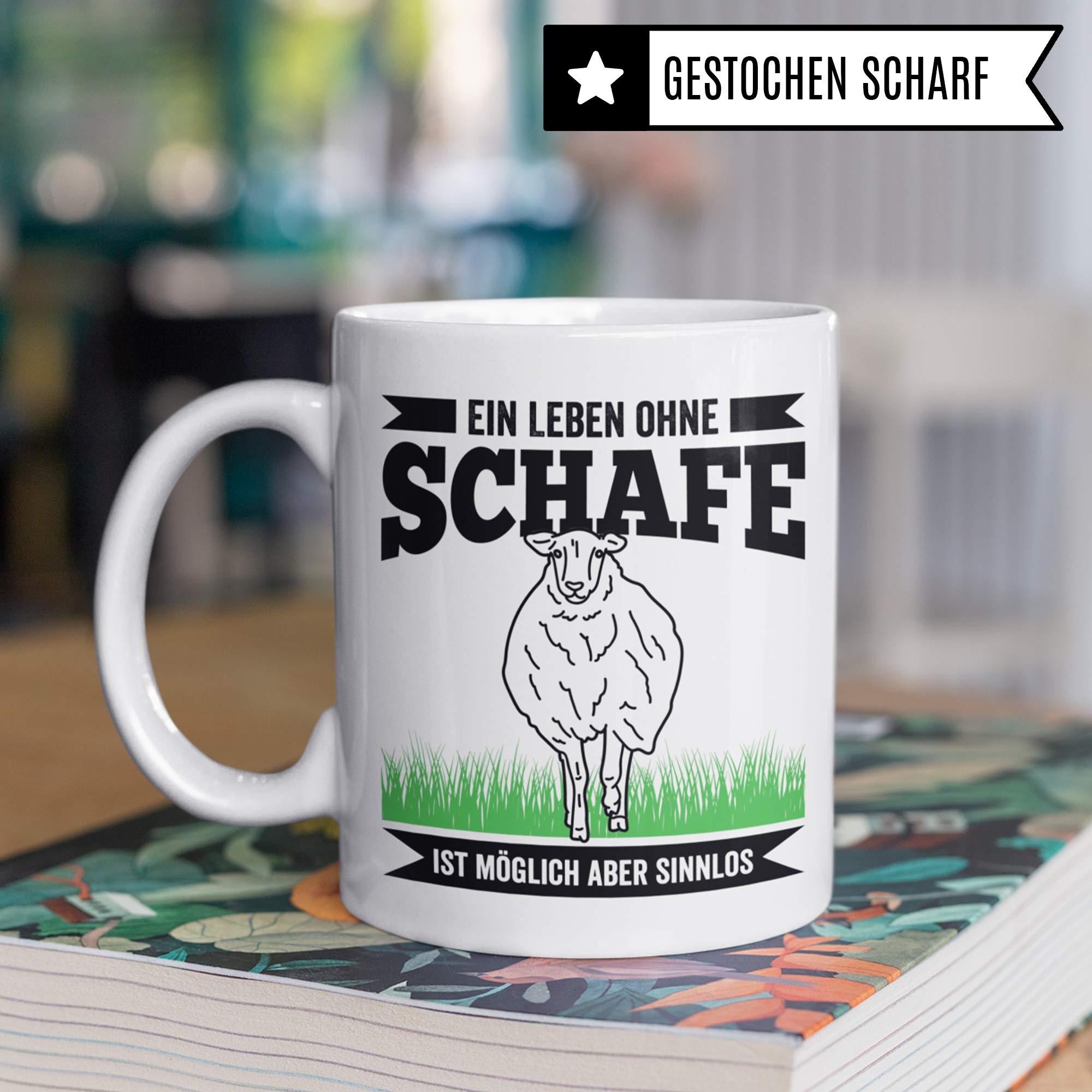 Pagma Druck Schaf Tasse Geschenk, Becher Geschenkidee für Schäfer & Schafzüchter, Kaffeetasse Schafzucht Schäferei Schäfchen Kaffeebecher