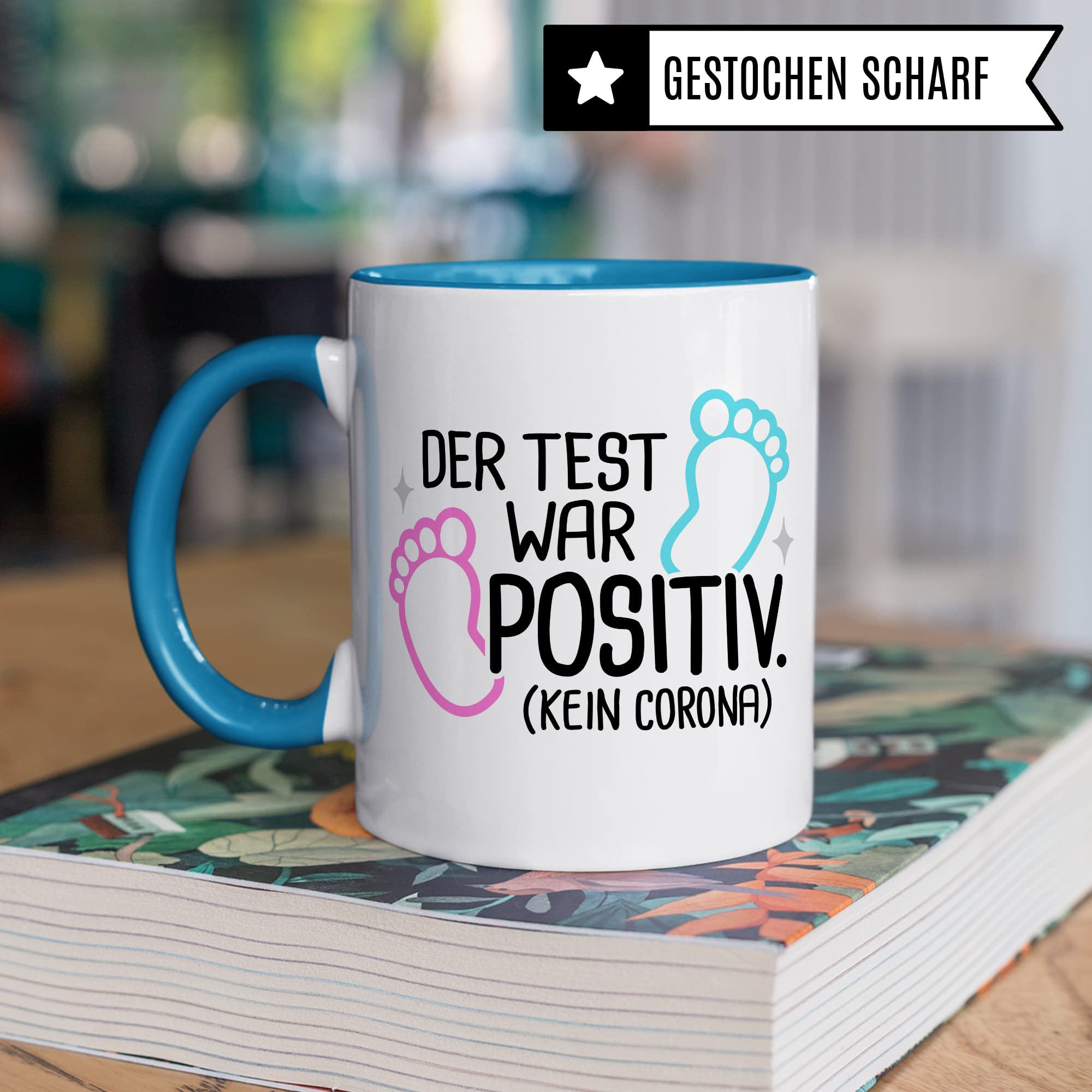 Schwangerschaft Tasse, Der Test war positiv, werdende Mama Geschenk Schwanger Freundin Papa Vater Geschenke für Opa Opa Schwester Bruder schöner Spruch Kaffee-Becher